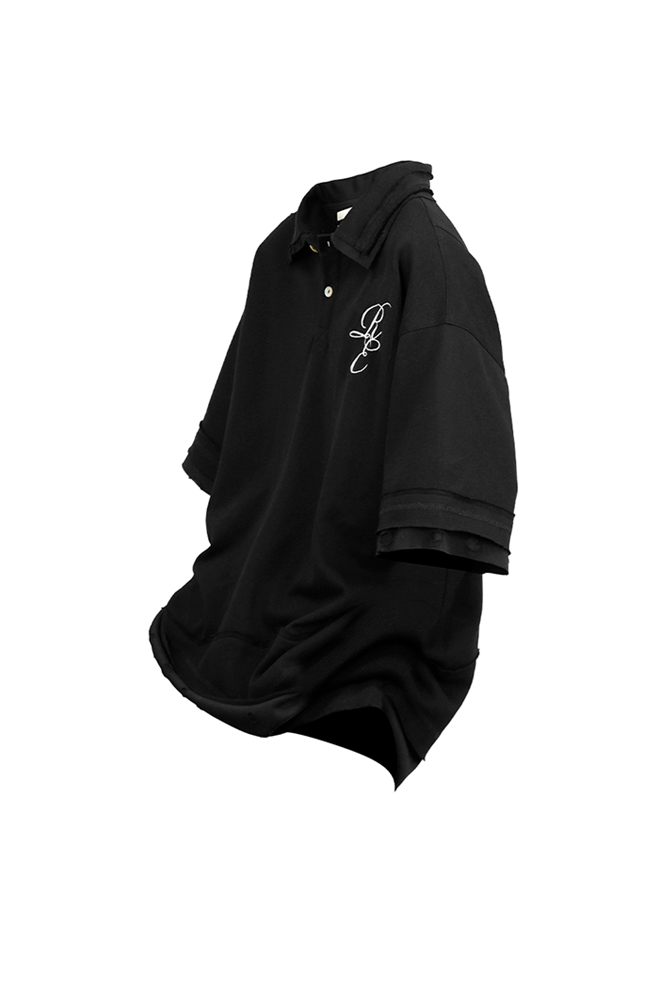 RELABEL Spliced Embroidered Polo Shirt, premium urban and streetwear designers apparel on PROJECTISR.com, RELABEL