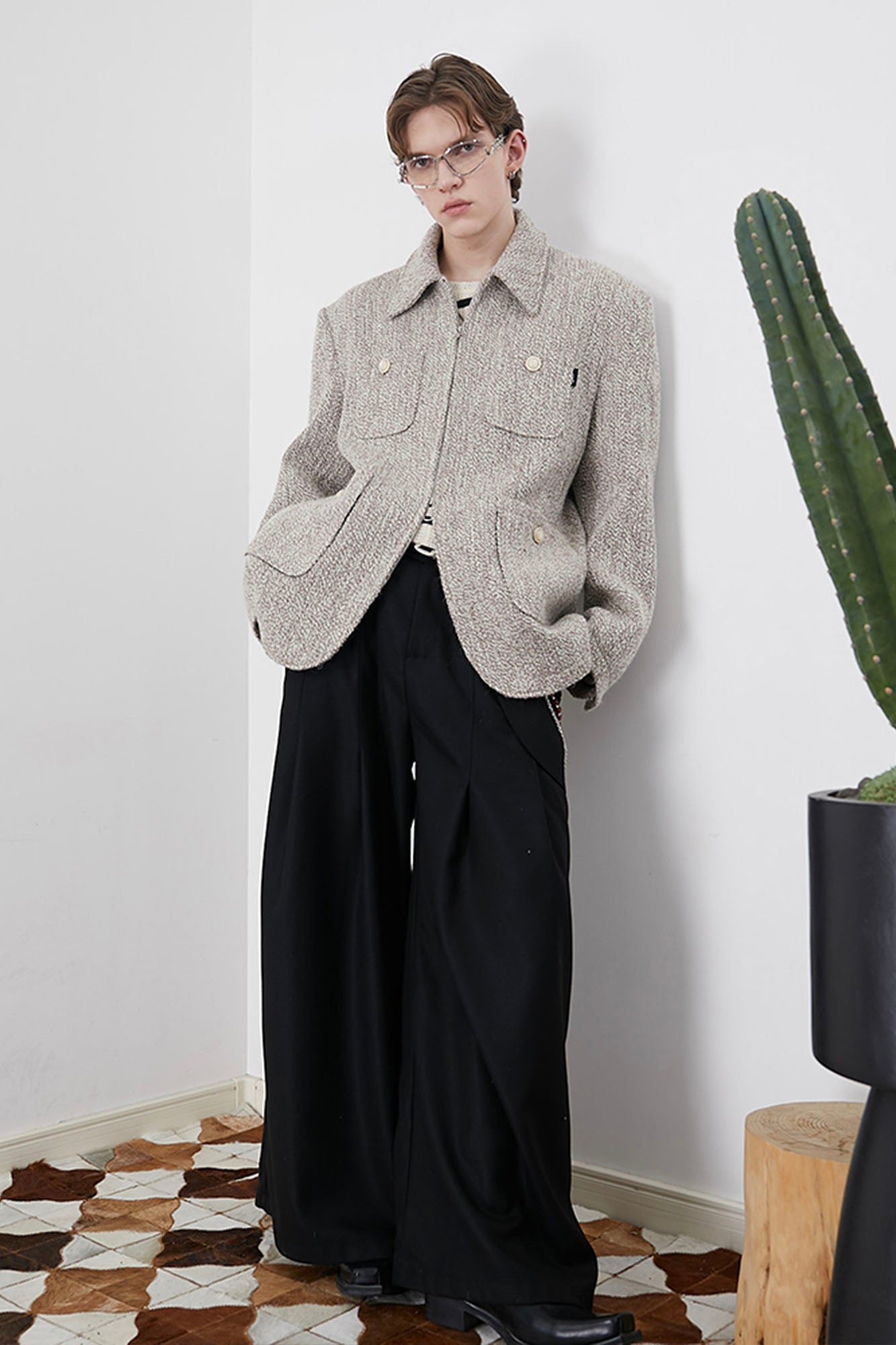 ASSEEN Wool-Blend Tweed Utility Jacket, premium urban and streetwear designers apparel on PROJECTISR.com, ASSEEN