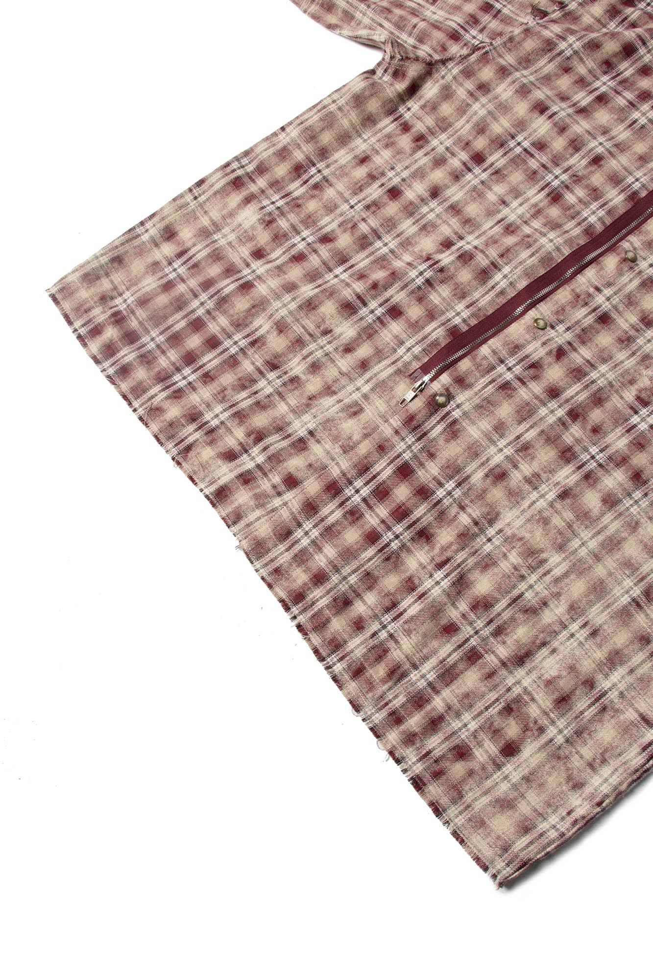 RELABEL Tie-dye Plaid Dual Closure Frayed Shirt, premium urban and streetwear designers apparel on PROJECTISR.com, RELABEL