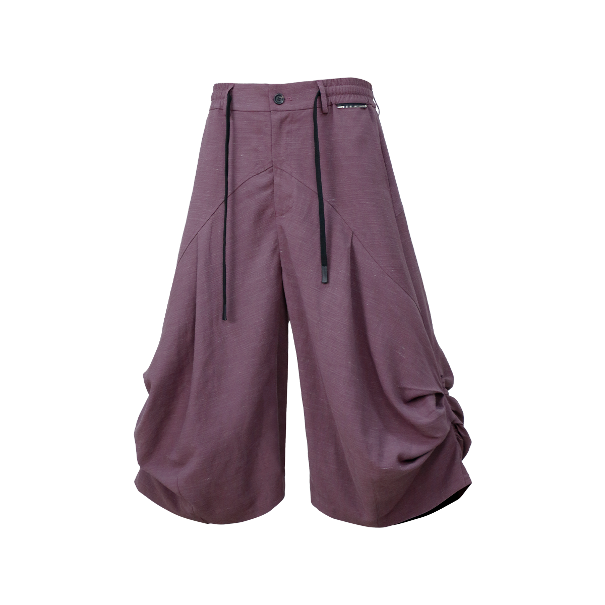 RELABEL Tencel-Acetate Ruched Oversized Shorts, premium urban and streetwear designers apparel on PROJECTISR.com, RELABEL
