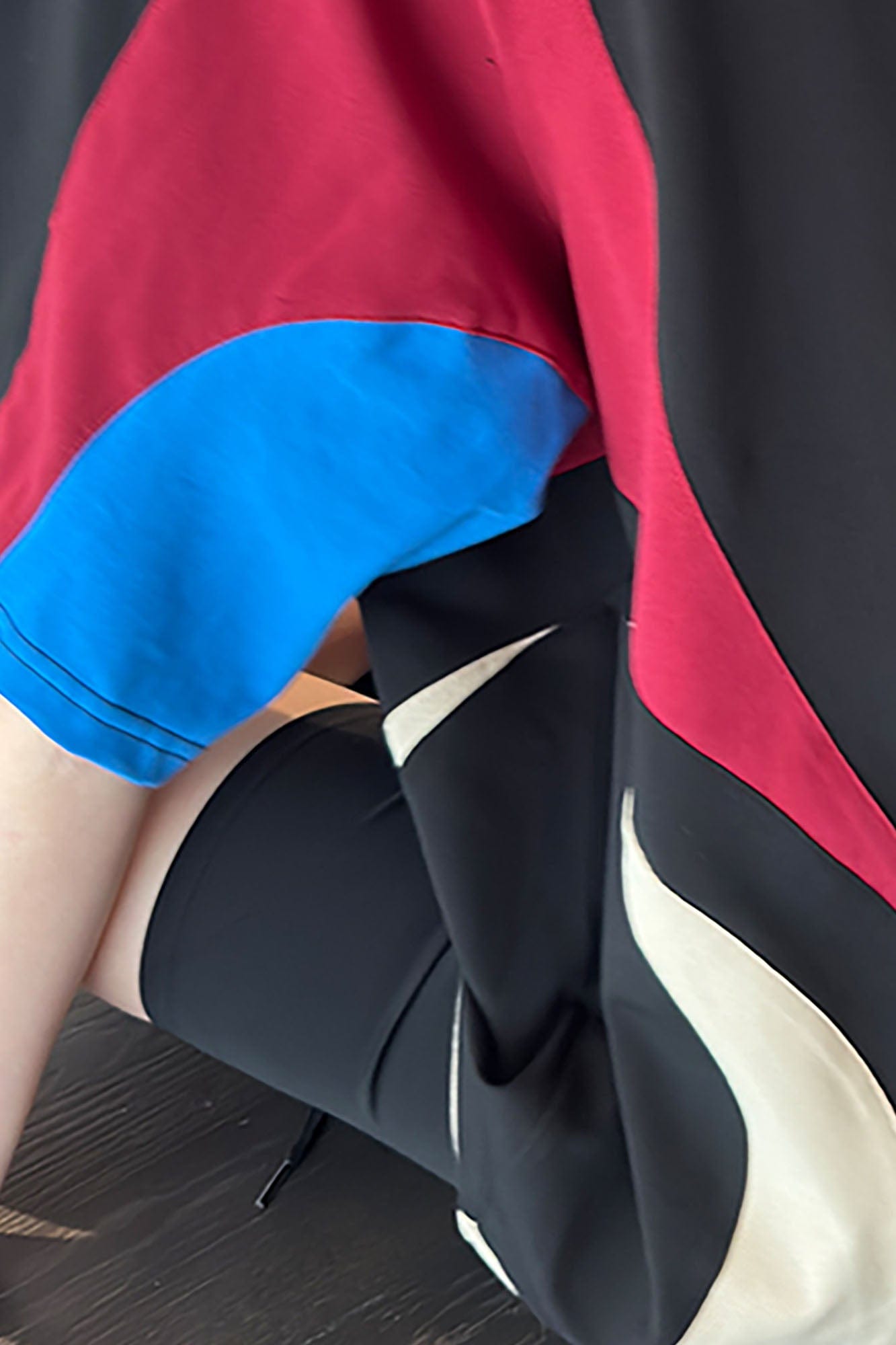 MIICHOUS Racing Contrast Panel Spliced Oversized T-Shirt