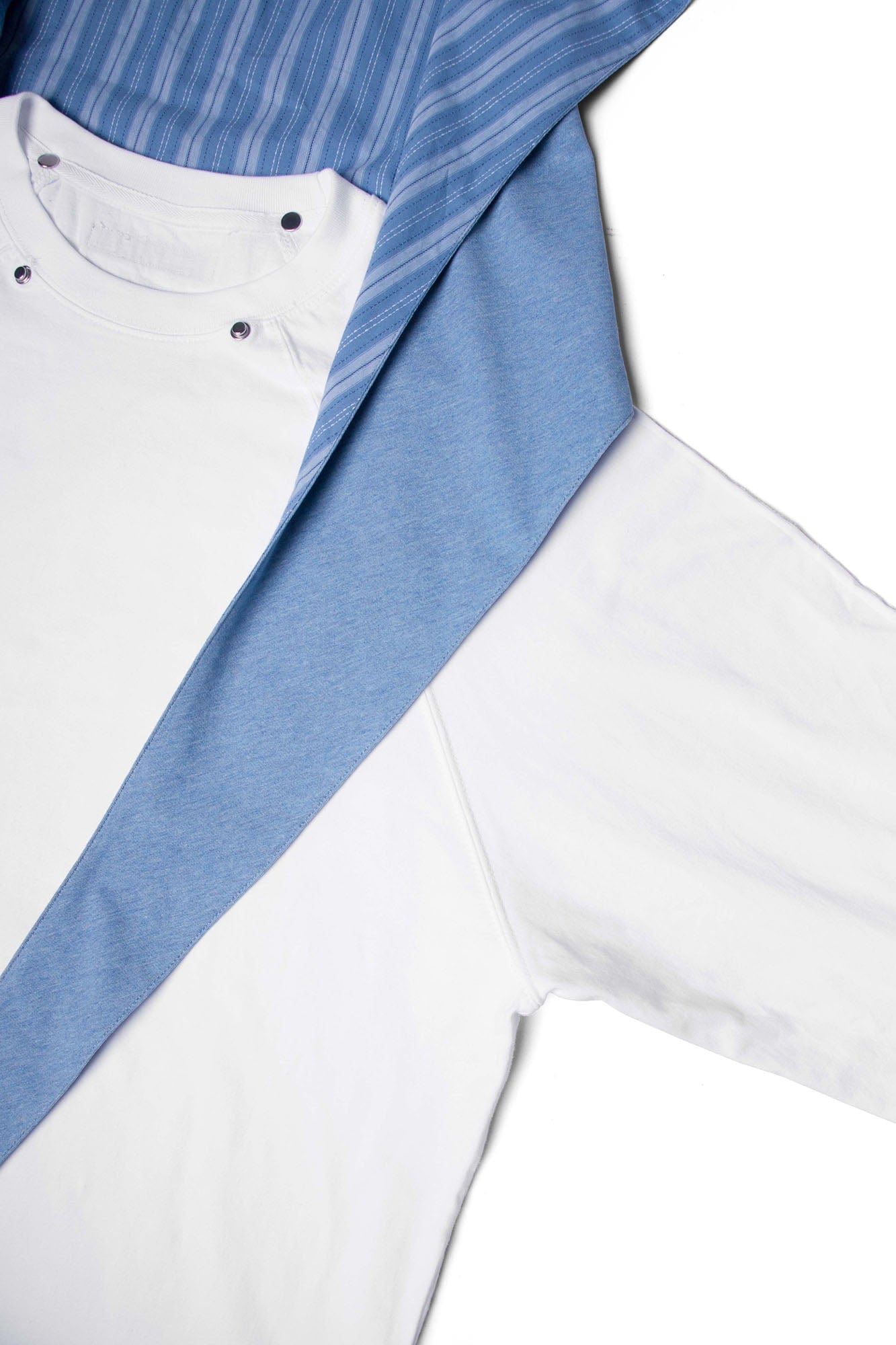 RELABEL Detachable Hood Long-Sleeve Tee White, premium urban and streetwear designers apparel on PROJECTISR.com, RELABEL