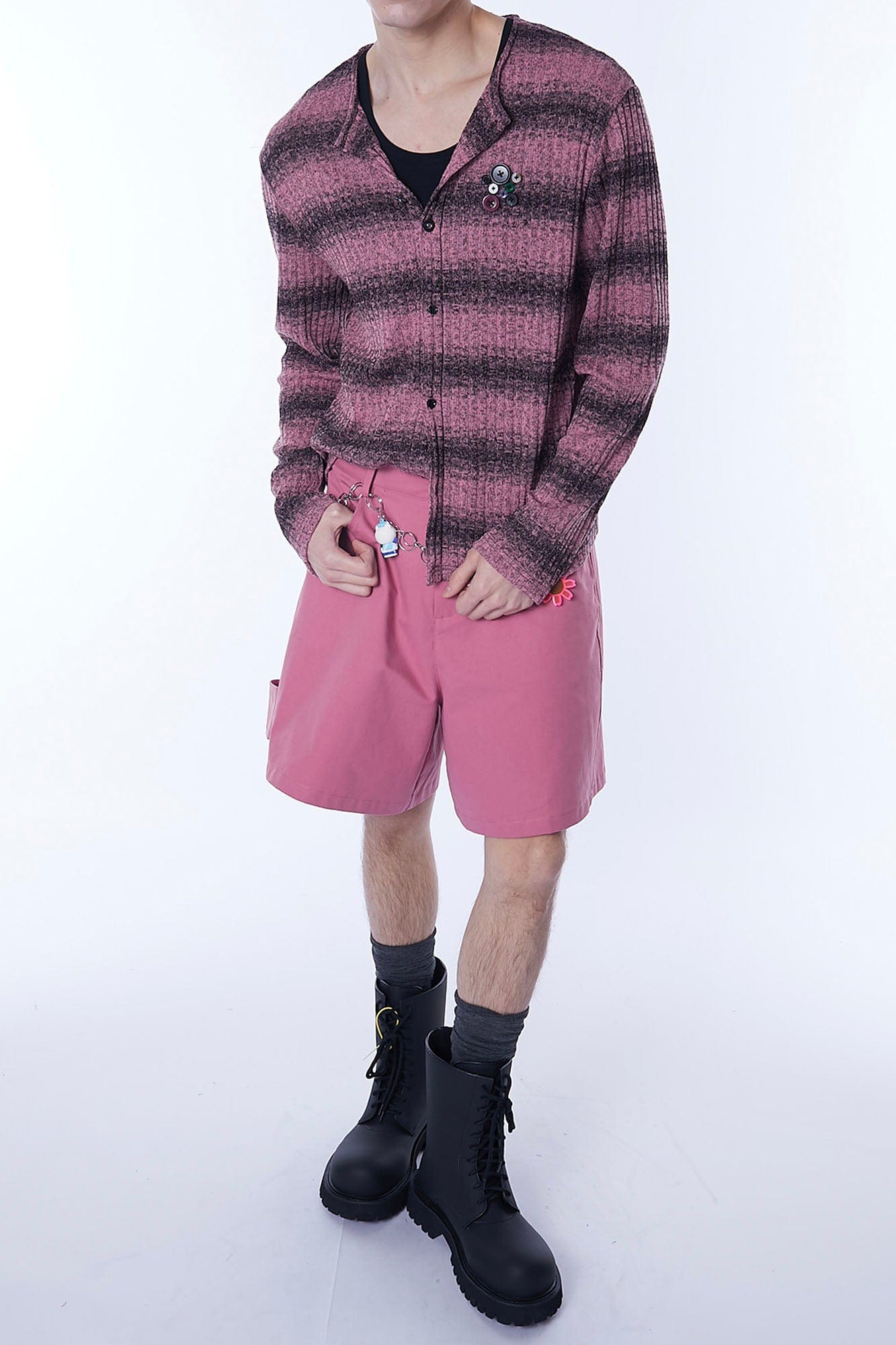 ASSEEN Asymmetric Side Strap Wide-Leg Shorts, premium urban and streetwear designers apparel on PROJECTISR.com, ASSEEN