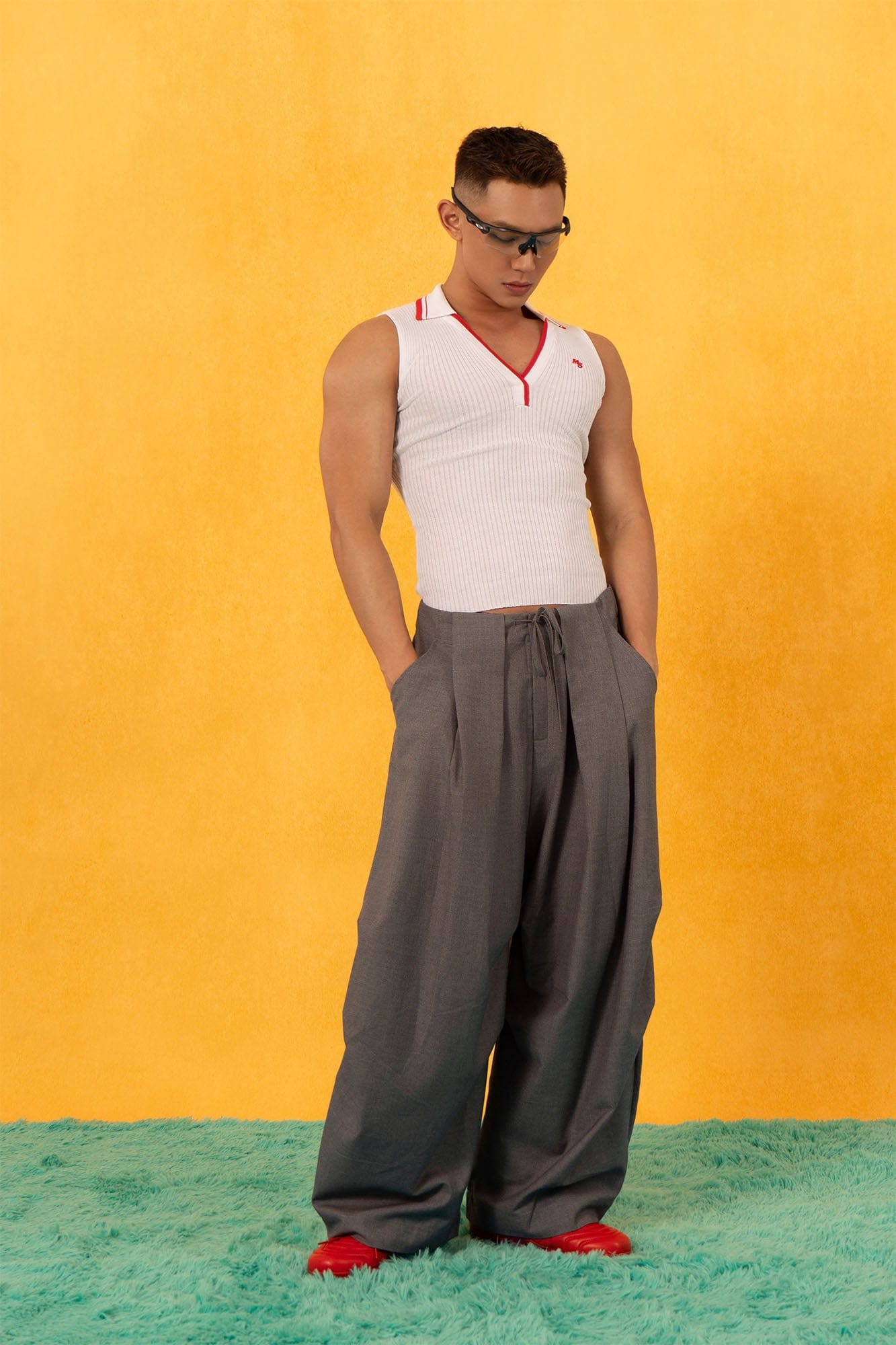 CLP Essential Pleated Drawstring Oversized Trousers