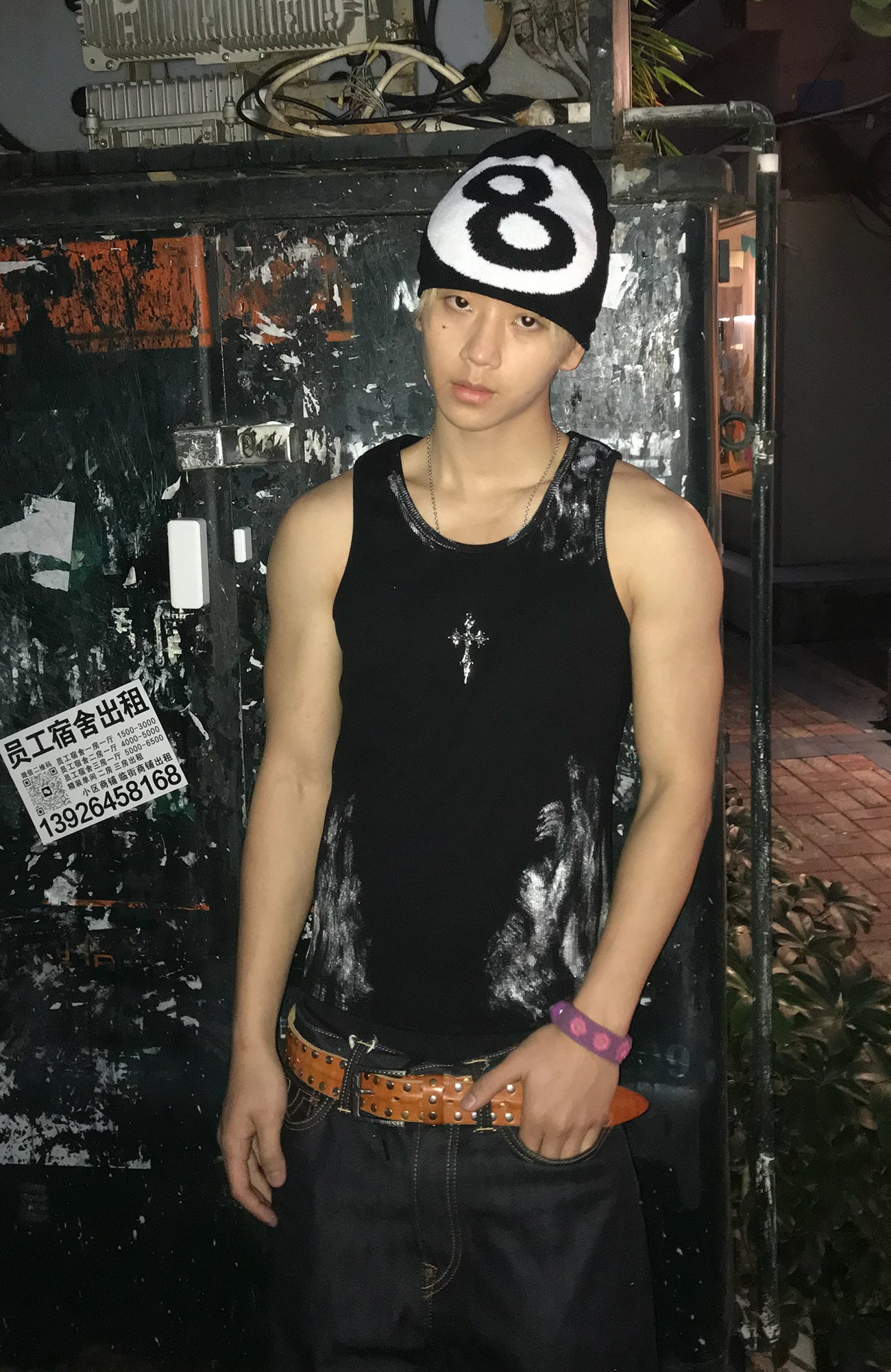 DREAM BAND Distressed Cross Tank Top