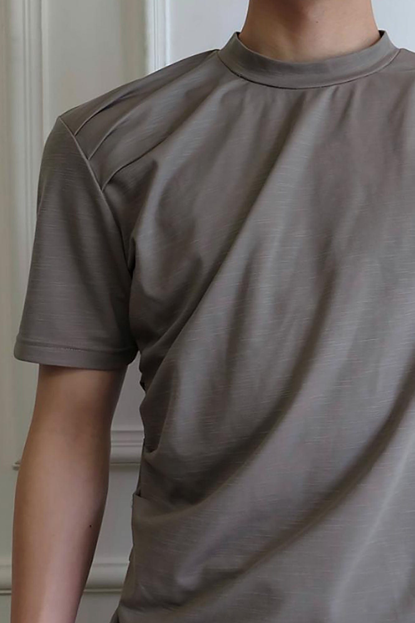 SSIN7 Essential Drape Texture Mock T-Shirt, premium urban and streetwear designers apparel on PROJECTISR.com, SSIN7