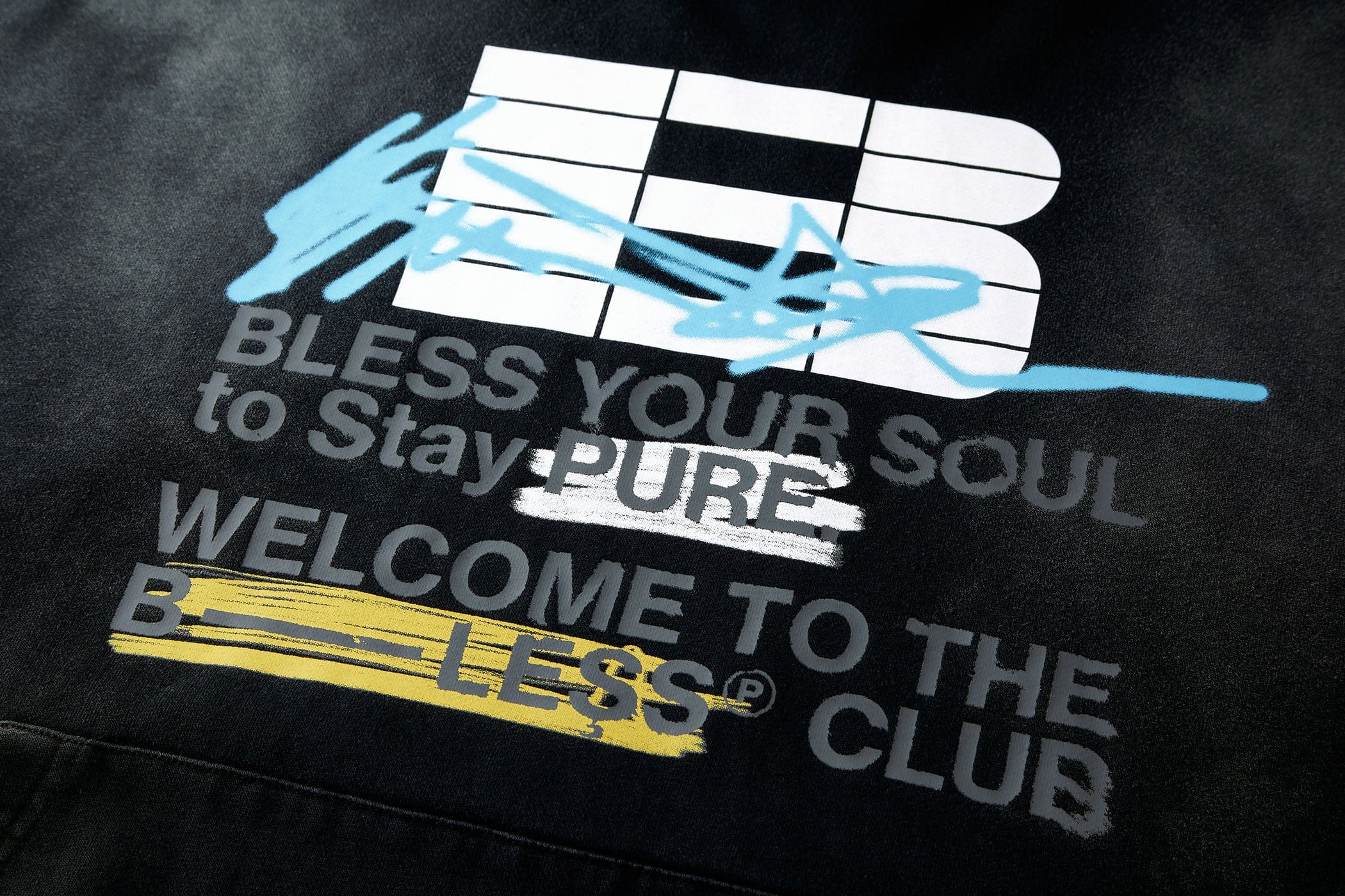 BONELESS Slogan Logo Washed Hoodie, premium urban and streetwear designers apparel on PROJECTISR.com, BONELESS