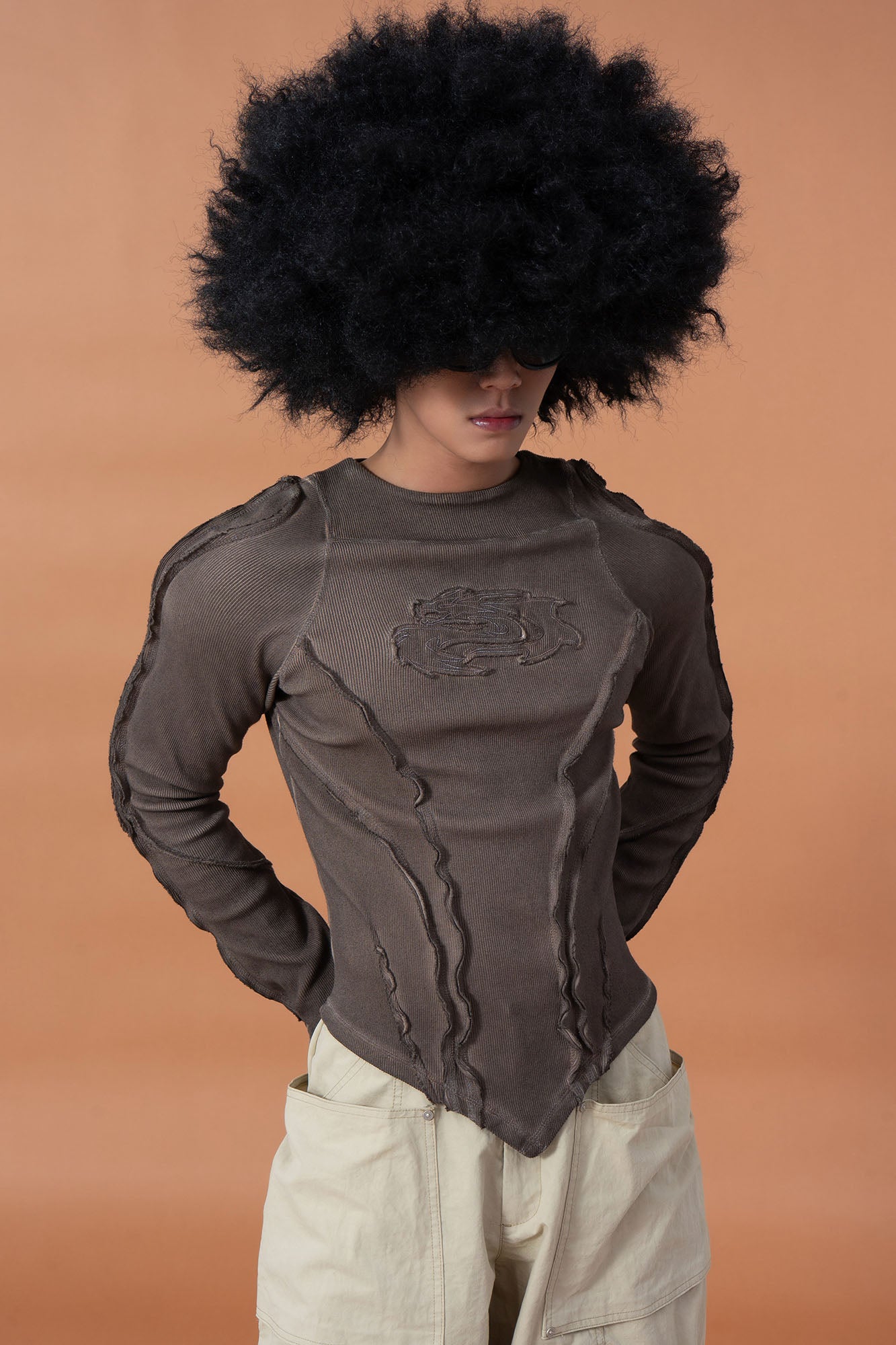 CLP Distressed Raw-Seam Paneled Long-Sleeve Tee, premium urban and streetwear designers apparel on PROJECTISR.com, CLP