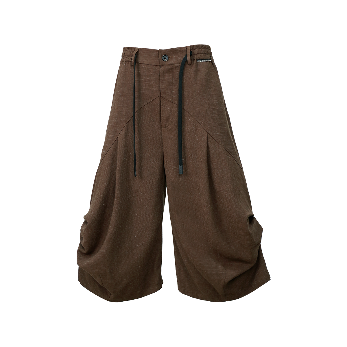 RELABEL Tencel-Acetate Ruched Oversized Shorts, premium urban and streetwear designers apparel on PROJECTISR.com, RELABEL