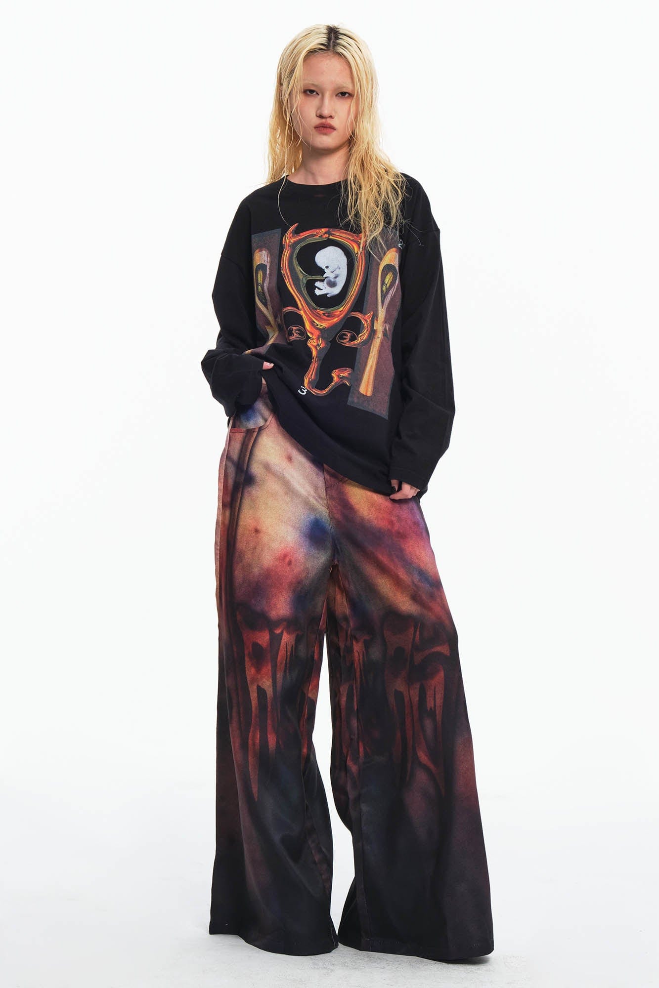 EMBRYO Cave Cross Graphics Long-Sleeve Tee, premium urban and streetwear designers apparel on PROJECTISR.com, EMBRYO