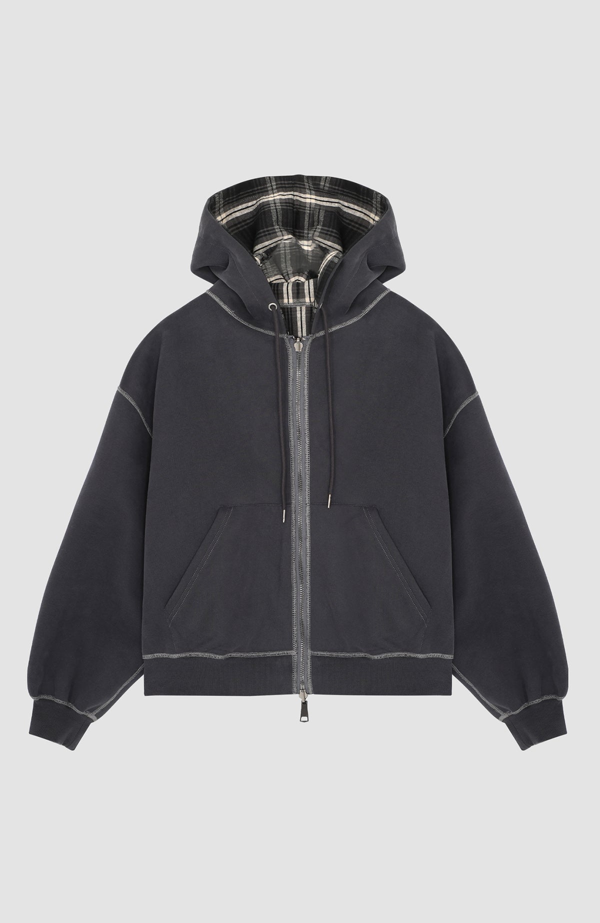 HAHAHA STUDIOS Plaid Reversible Hooded Jacket