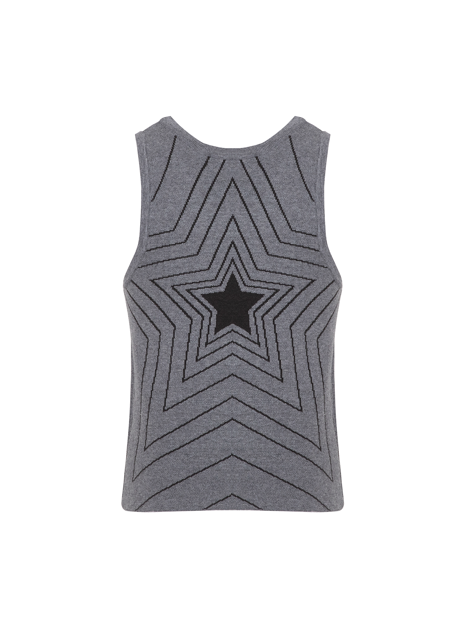 CYCYCY Retro Star Intarsia Knit Vest