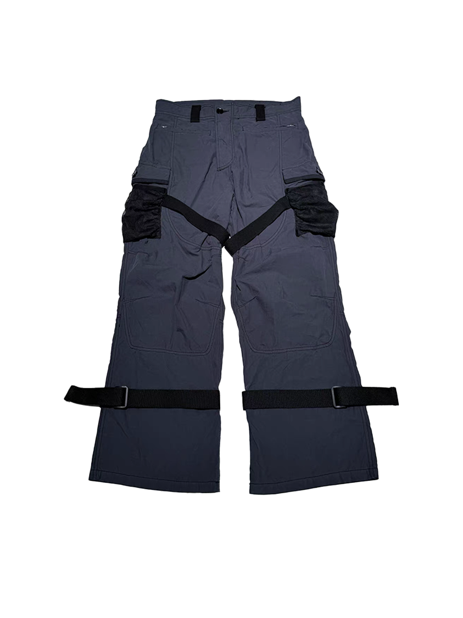 PCCVISION Adjustable Strap Washed Utility Cargo Pants, premium urban and streetwear designers apparel on PROJECTISR.com, PCCVISION
