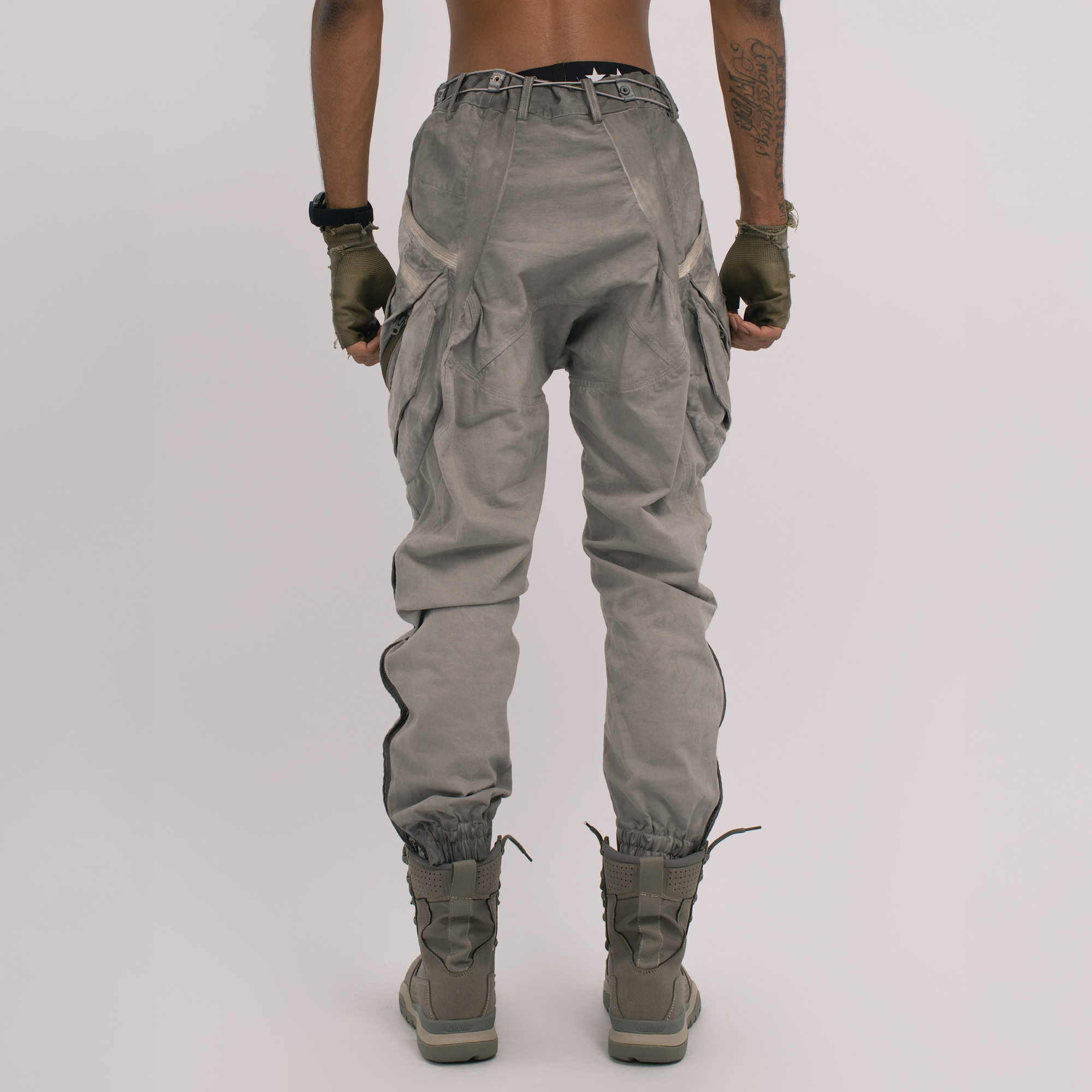 STEAM Distressed Multi-Pocket Utility Cargo Pants