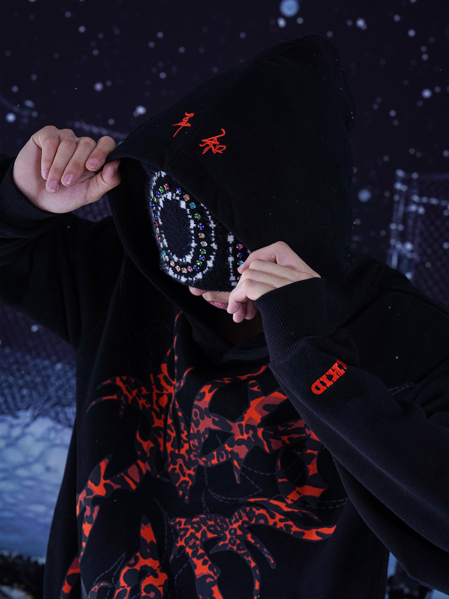 VINKID Leopard Thorn Patch Hoodie