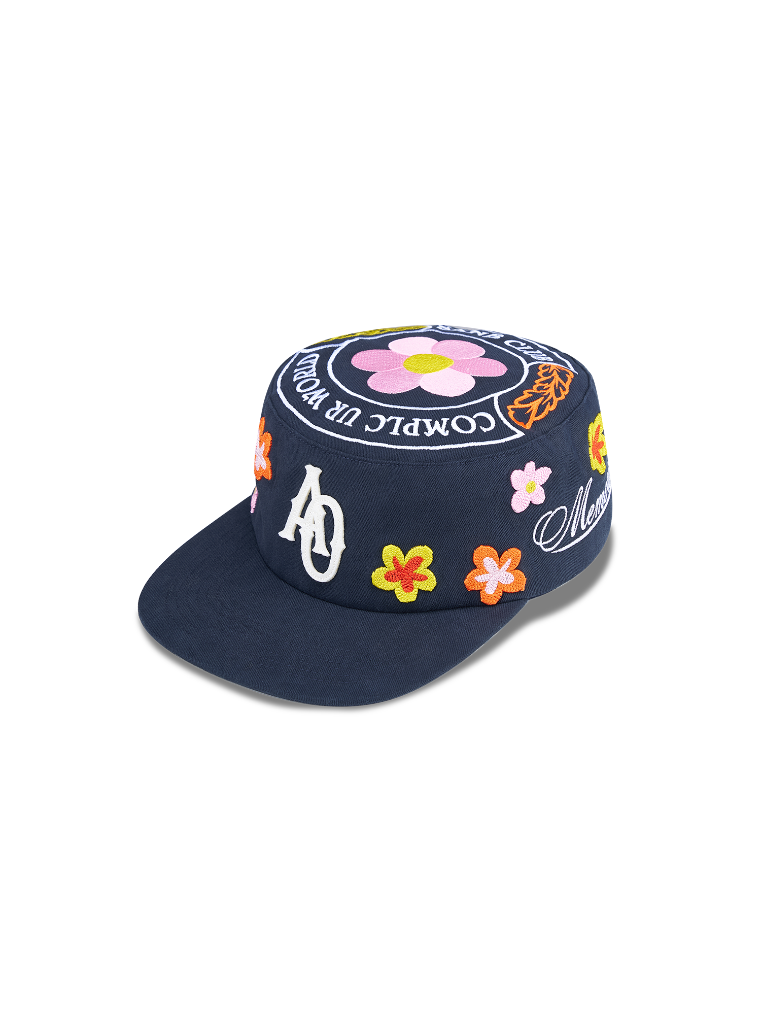SANB Floral Embroidered Pillbox Cap