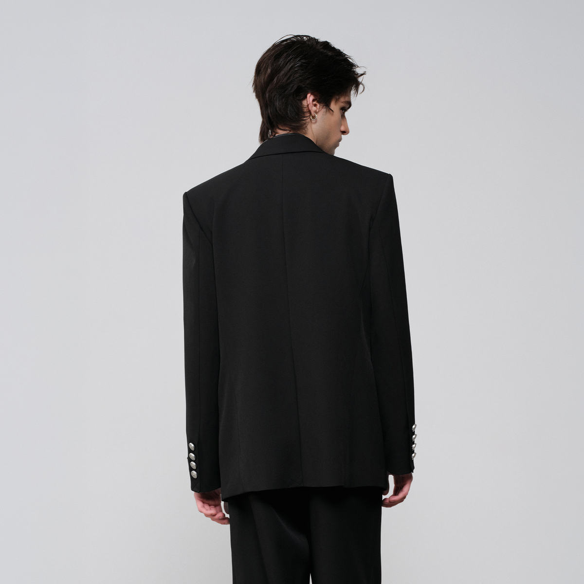 FACEONLAB Rose Brooch Asymmetric Belted Blazer