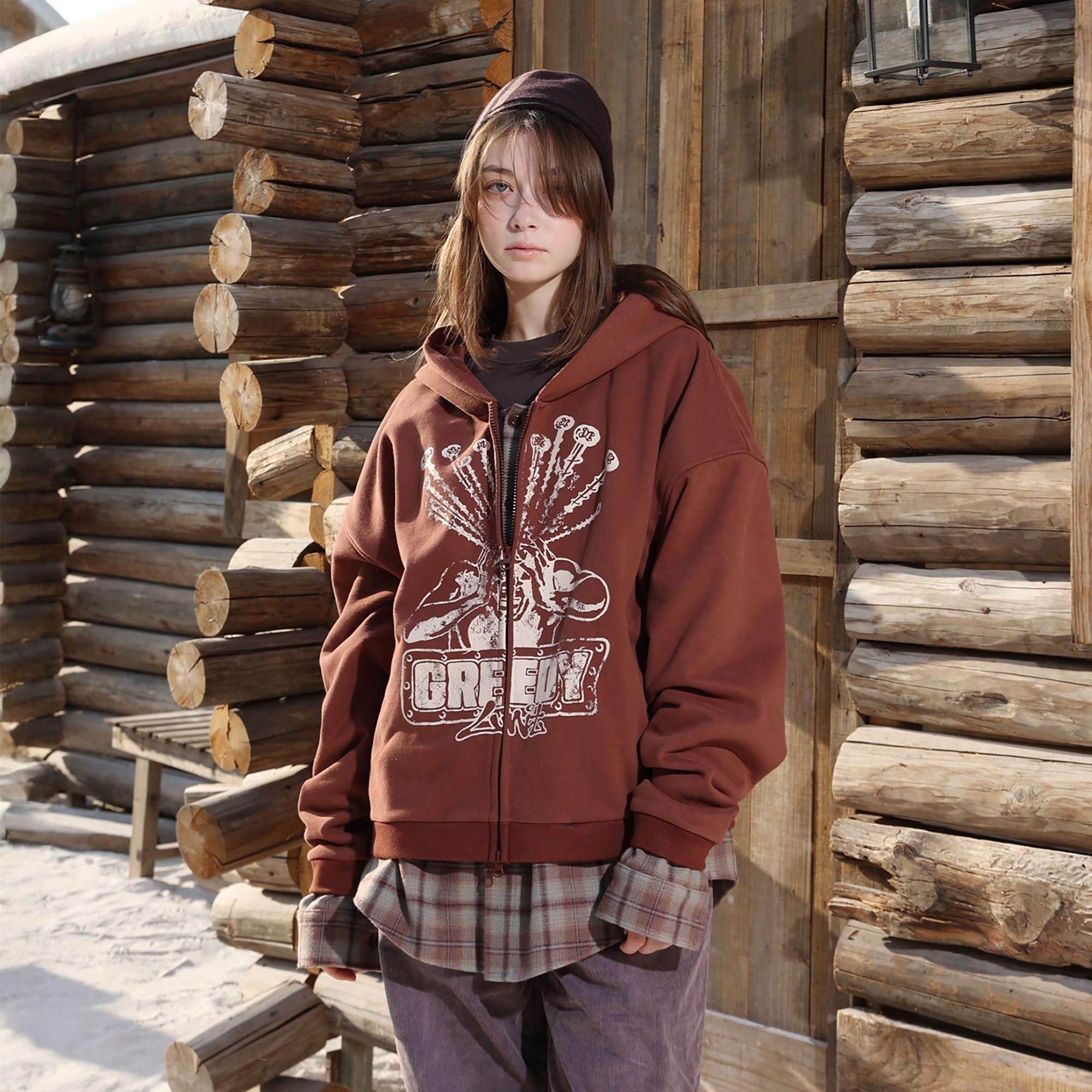 ERROR CODE ROBOT Plaid Faux-Layered Hooded Jacket, premium urban and streetwear designers apparel on PROJECTISR.com, ERROR CODE ROBOT