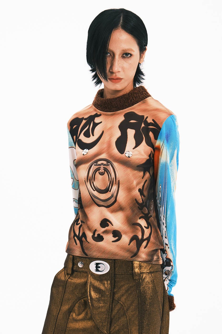 EMBRYO Muscle Runes Mohair Turtleneck L/S Tee, premium urban and streetwear designers apparel on PROJECTISR.com, EMBRYO