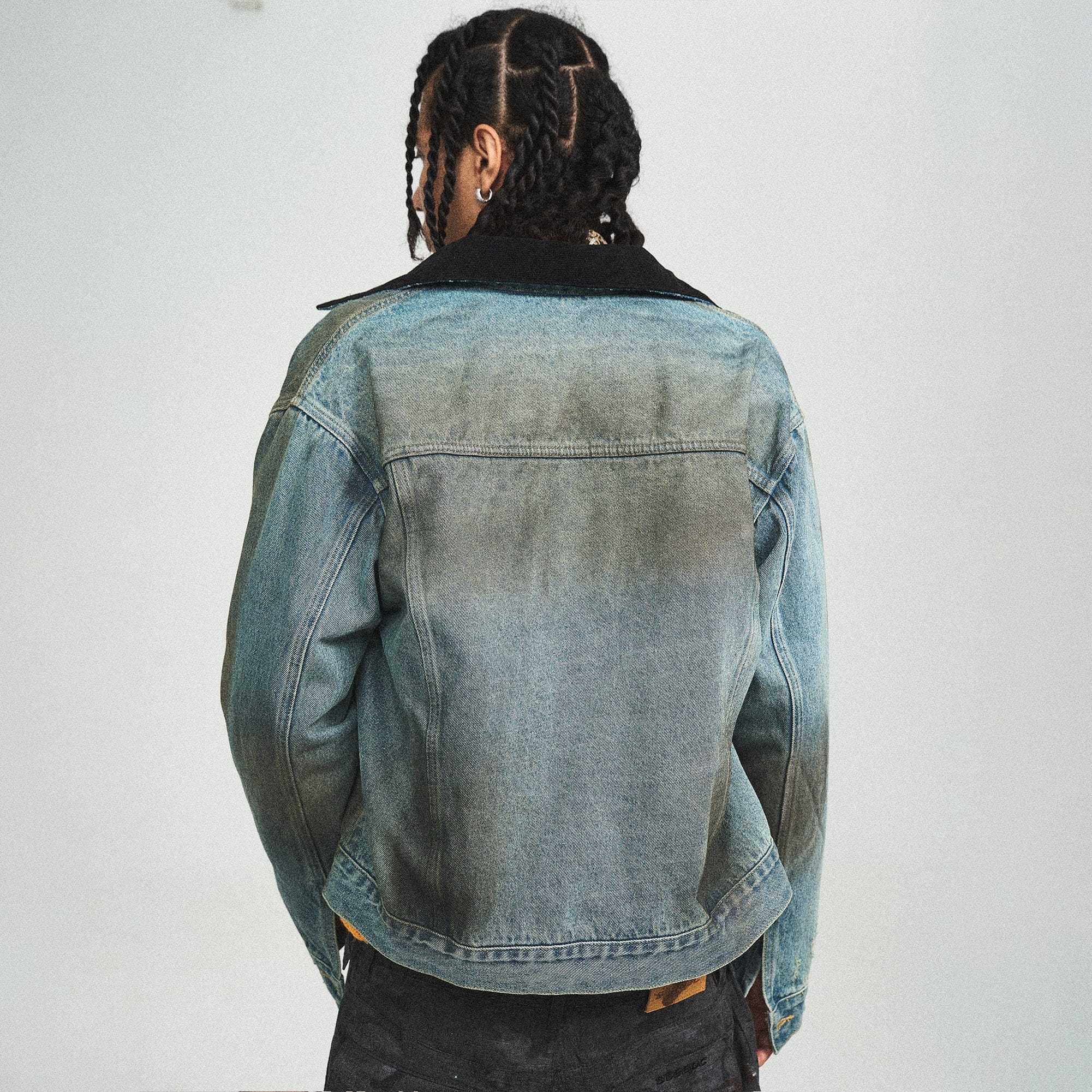 STEEPC Distressed Washed Denim Jacket, premium urban and streetwear designers apparel on PROJECTISR.com, STEEPC