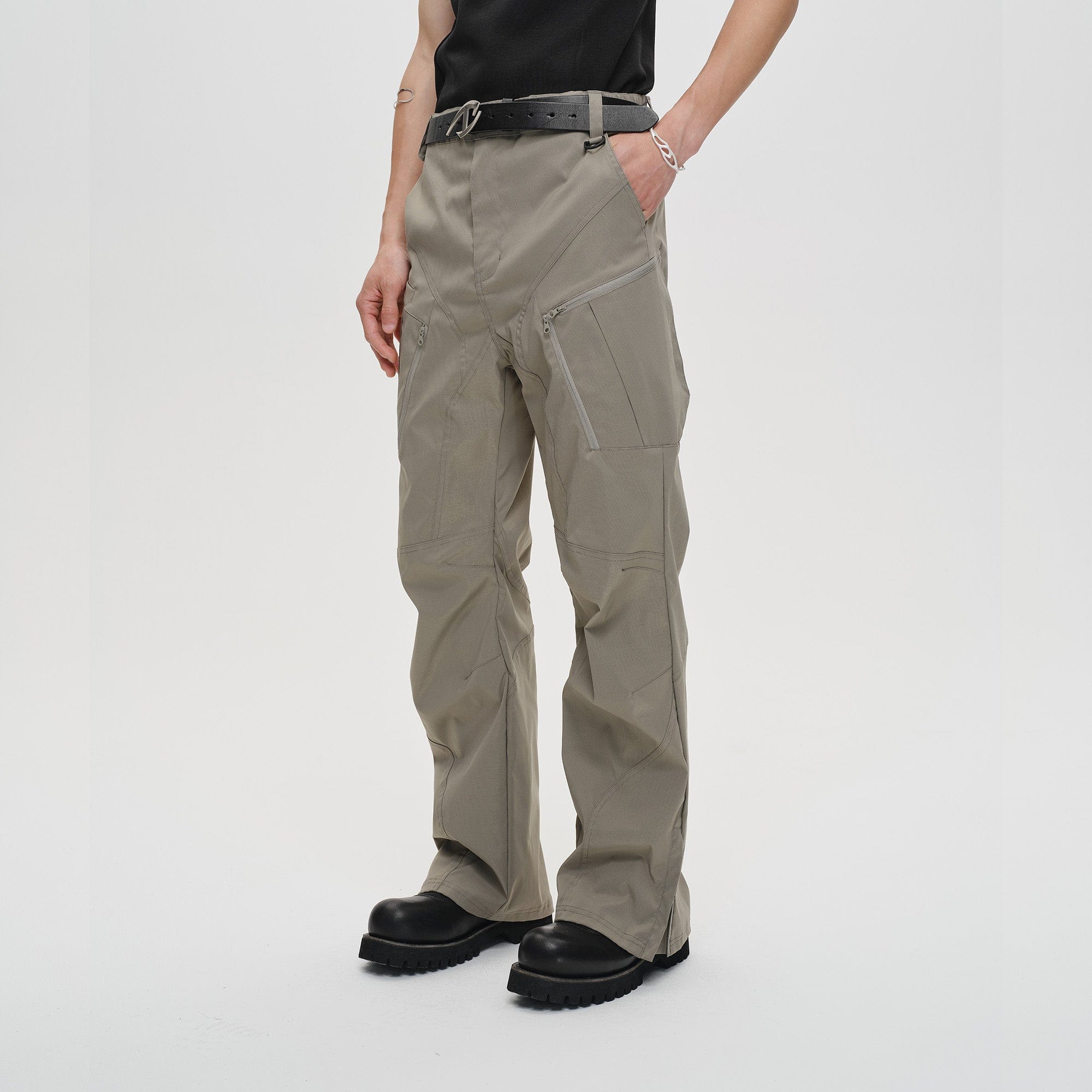 CATSSTAC Tech Paneled Zipper Pockets Elastic Waist Pants, premium urban and streetwear designers apparel on PROJECTISR.com, CATSSTAC
