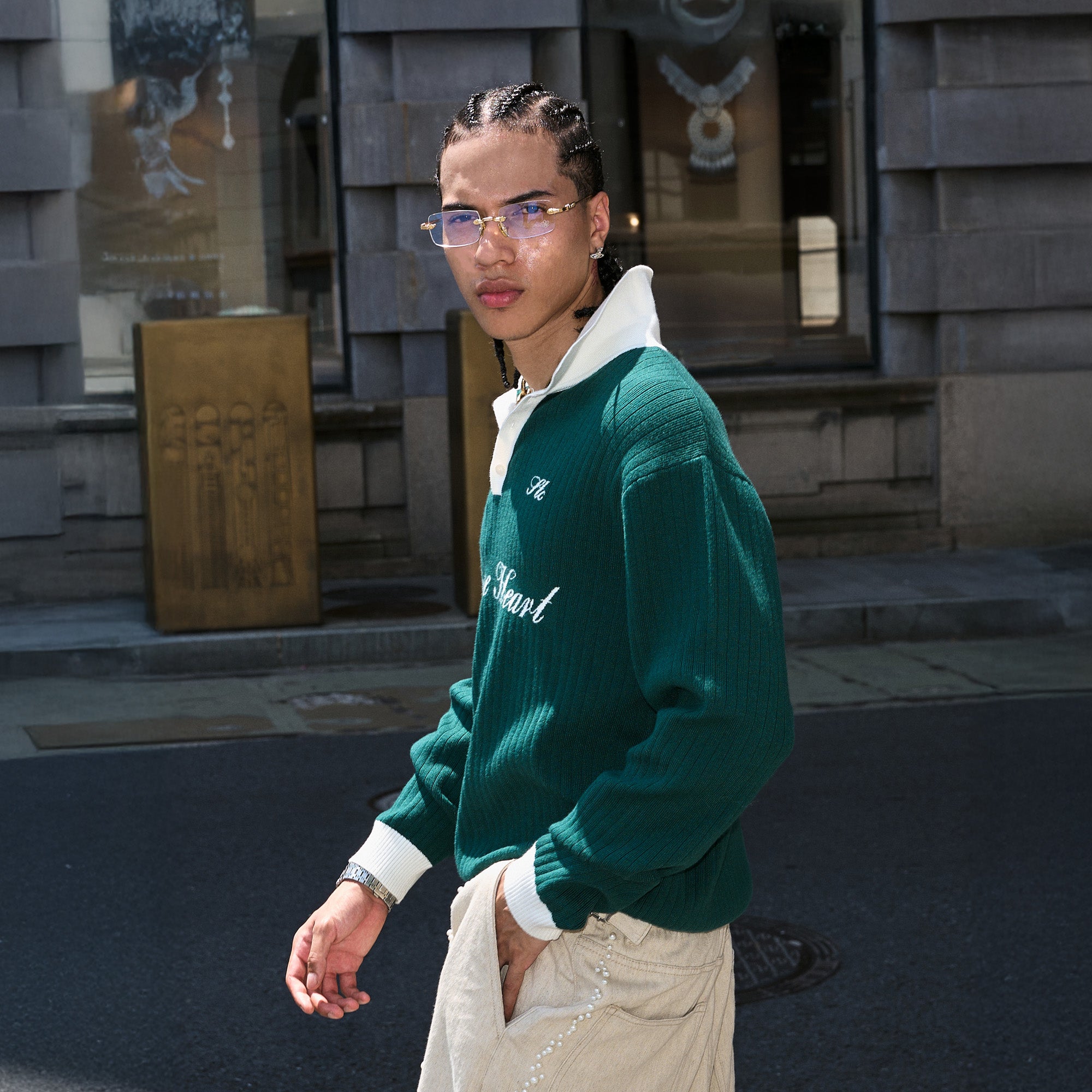 STEEPC Contrast Collar Polo Sweater, premium urban and streetwear designers apparel on PROJECTISR.com, STEEPC