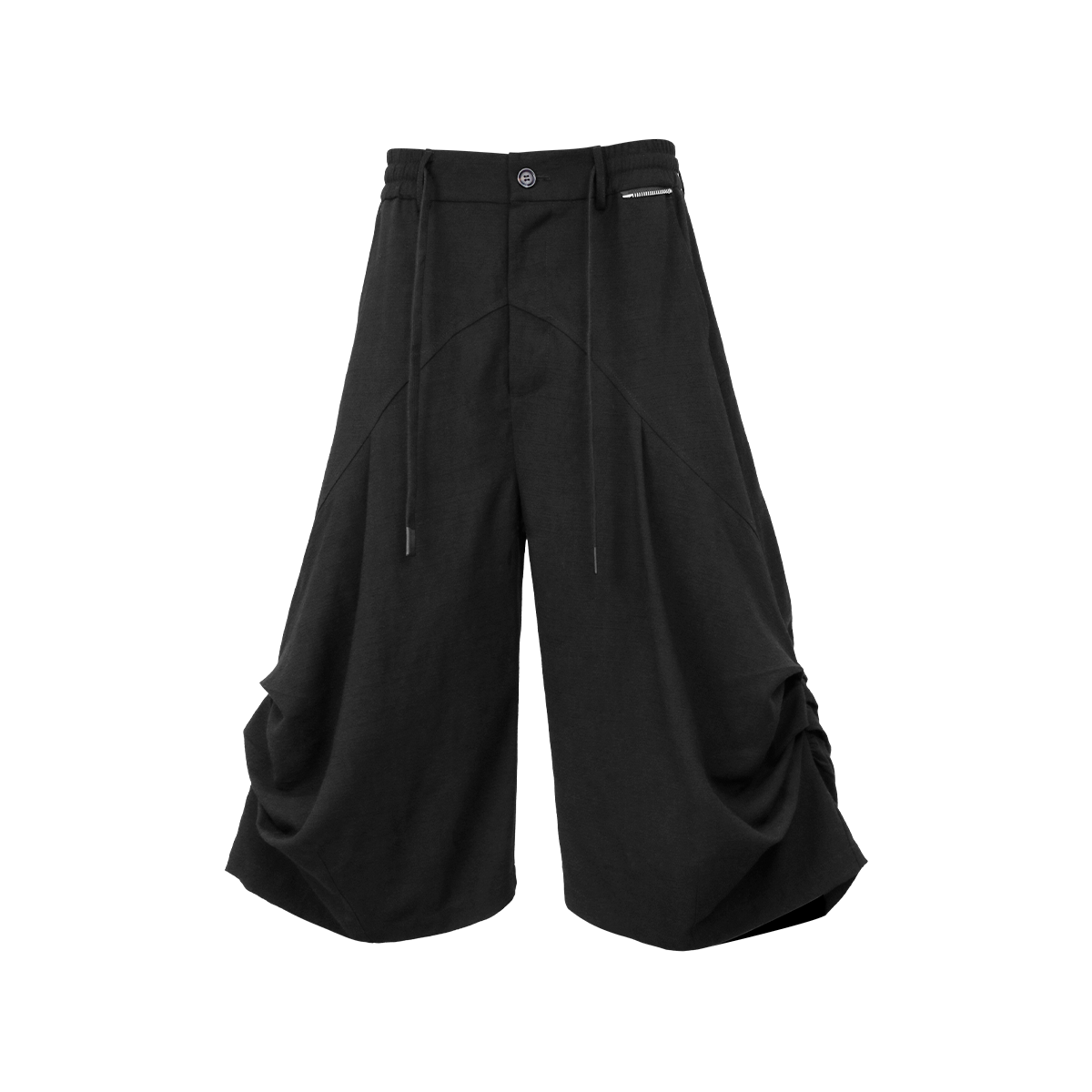 RELABEL Ruched Tencel-Acetate Oversized Shorts, premium urban and streetwear designers apparel on PROJECTISR.com, RELABEL
