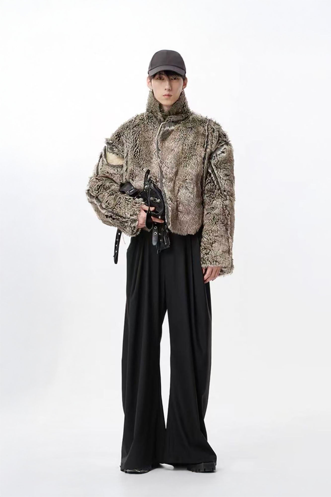 TUIMU Reversible Faux Fur Cropped Jacket, premium urban and streetwear designers apparel on PROJECTISR.com, TUIMU