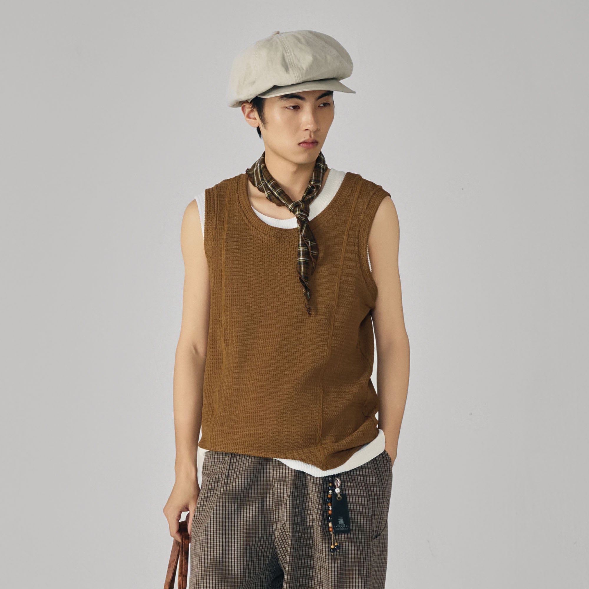 GONGHE REPUB Wavy Ribbed Vest, premium urban and streetwear designers apparel on PROJECTISR.com, GONGHE REPUB