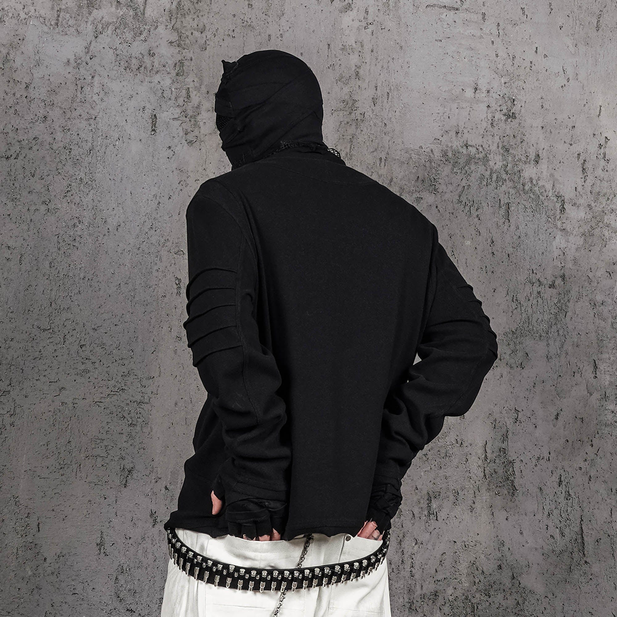 UNDERWATER Distressed Deconstructed Light Sweatshirt Black, premium urban and streetwear designers apparel on PROJECTISR.com, UNDERWATER