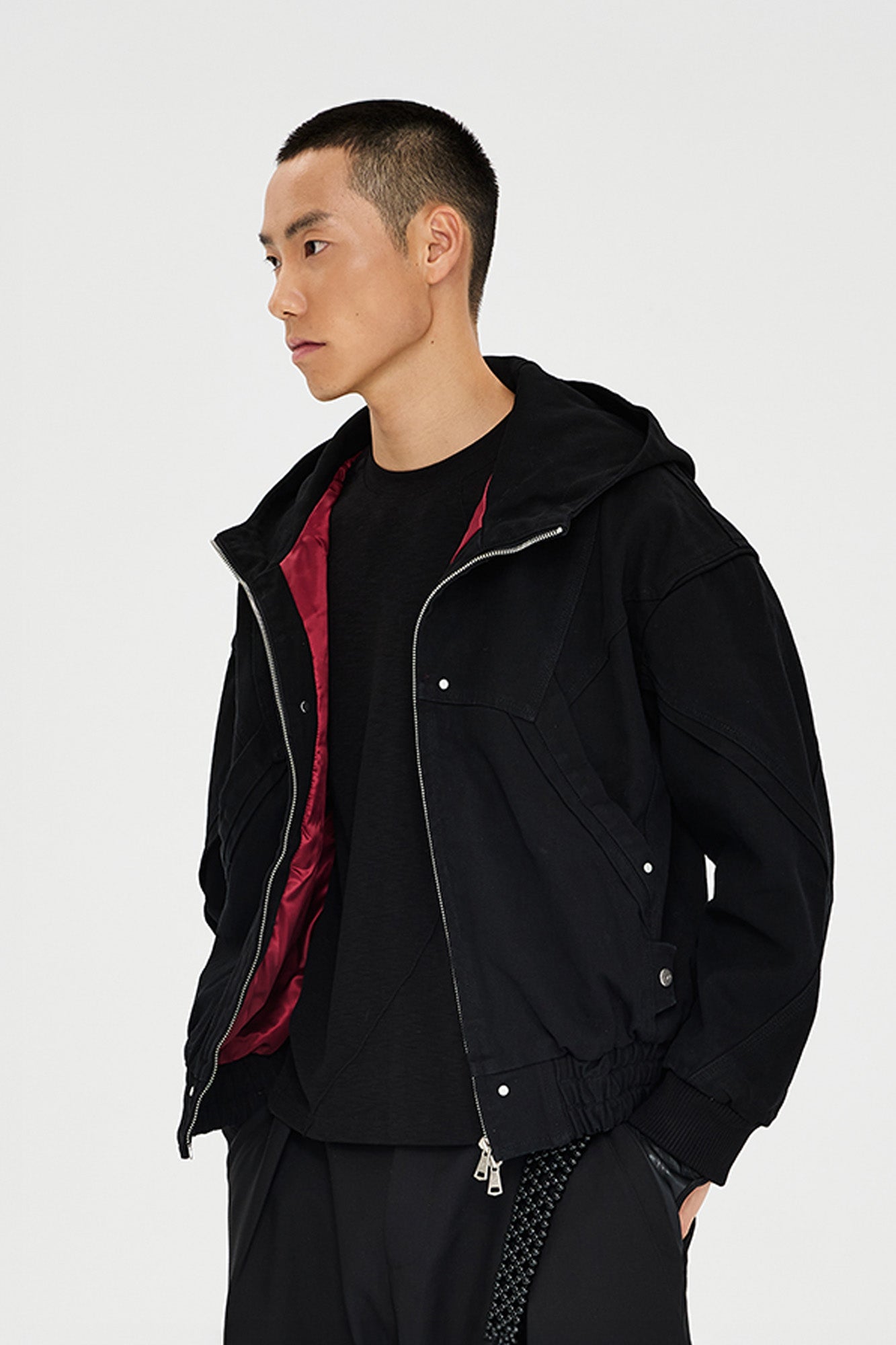 CATSSTAC Structured Panel Studded Hooded Jacket, premium urban and streetwear designers apparel on PROJECTISR.com, CATSSTAC