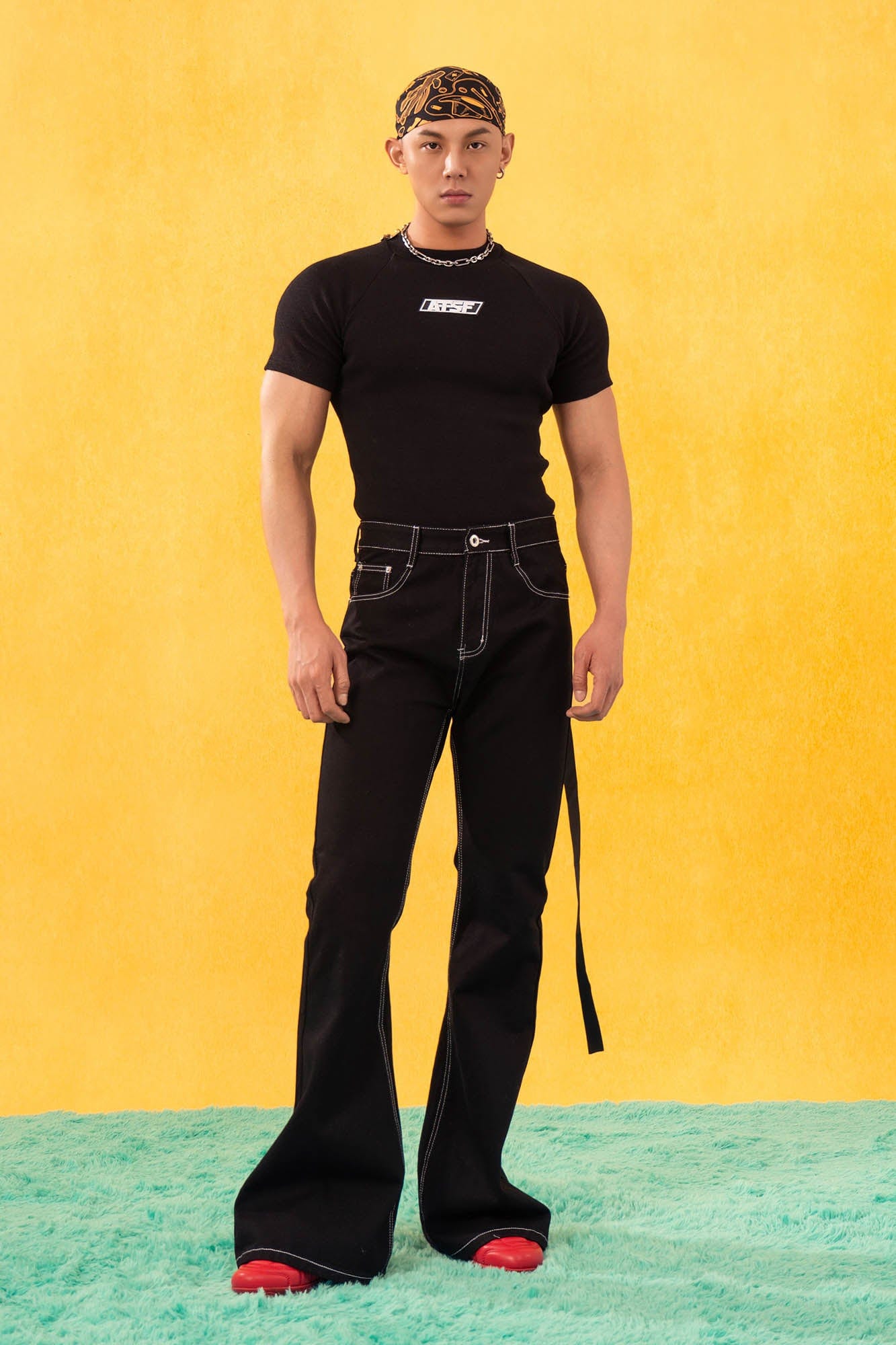 CLP Retro Stitch Ribbon Flared Jeans, premium urban and streetwear designers apparel on PROJECTISR.com, CLP