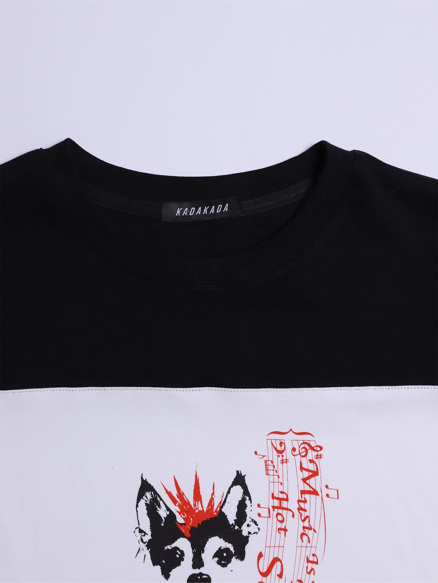 KADAKADA Punk Pup Graphic Spliced T-Shirt, premium urban and streetwear designers apparel on PROJECTISR.com, KADAKADA