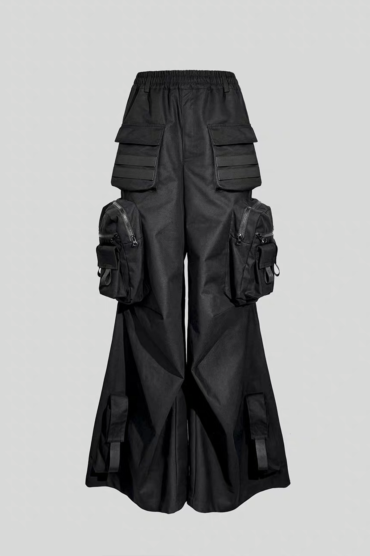VANGUARDIA Multi-Pocket Flare Cargo Pants