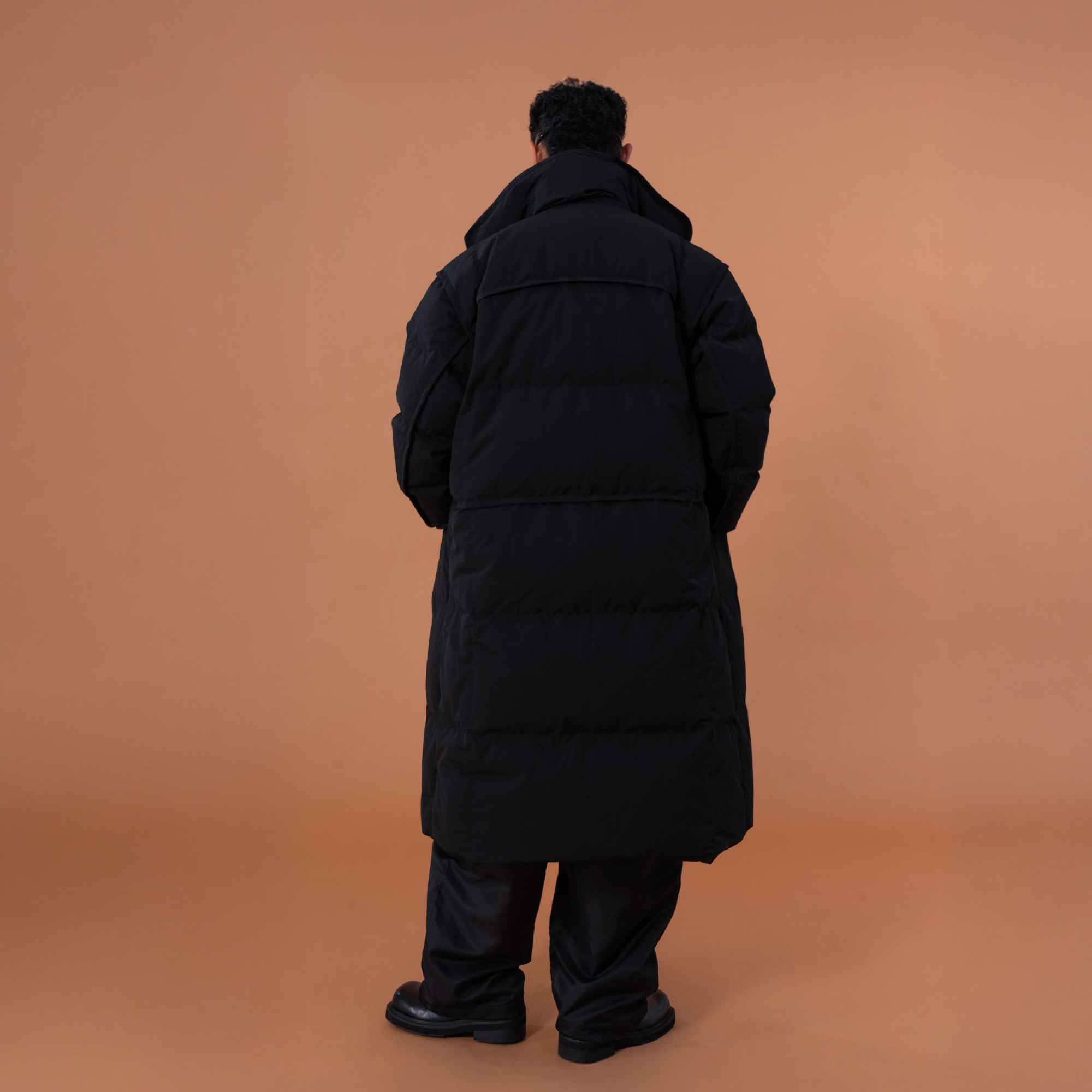 CLP High-Neck Longline Puffer Down Coat