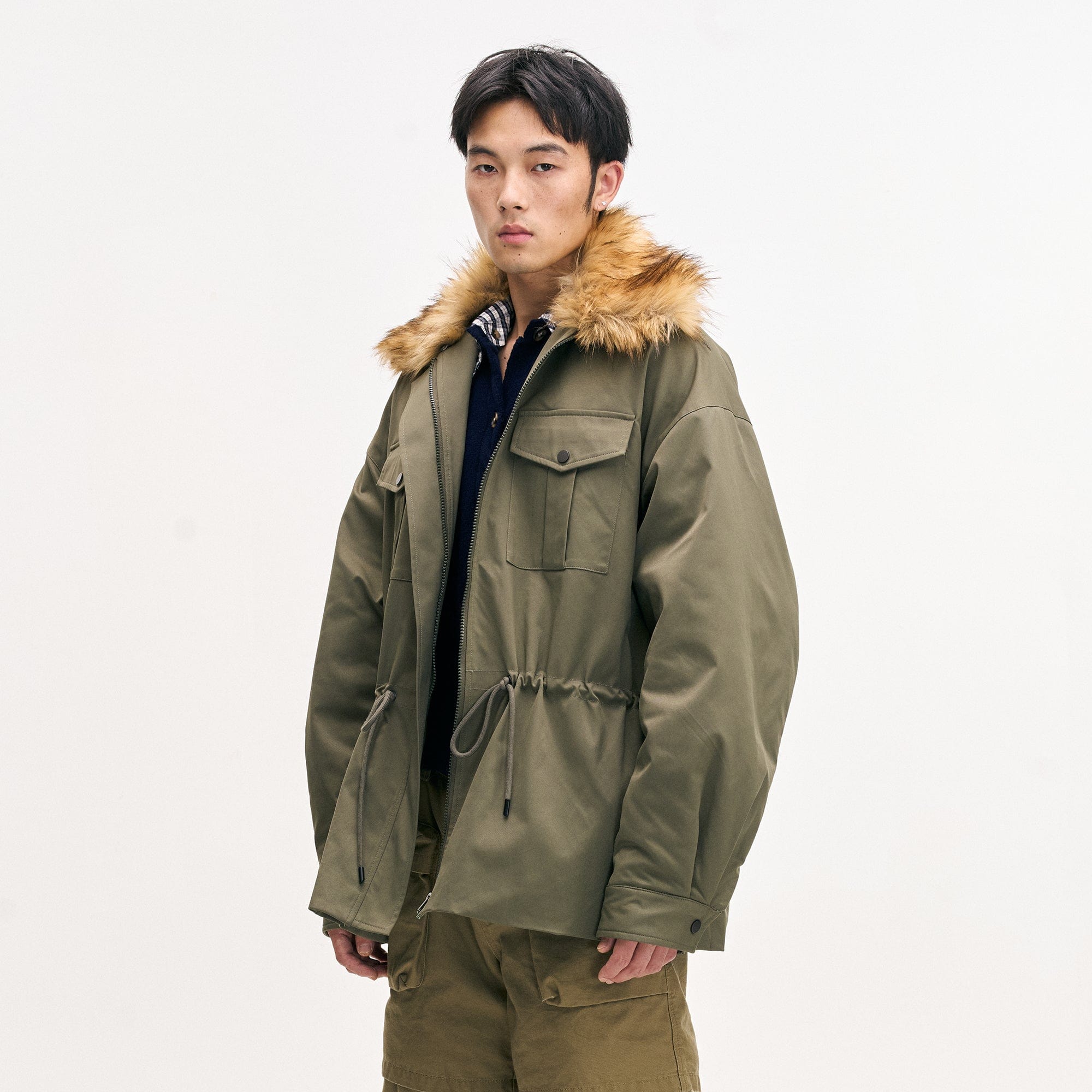 LEONSENSE Classic Detachable Faux-Fur Collar Parka Coat, premium urban and streetwear designers apparel on PROJECTISR.com, LEONSENSE