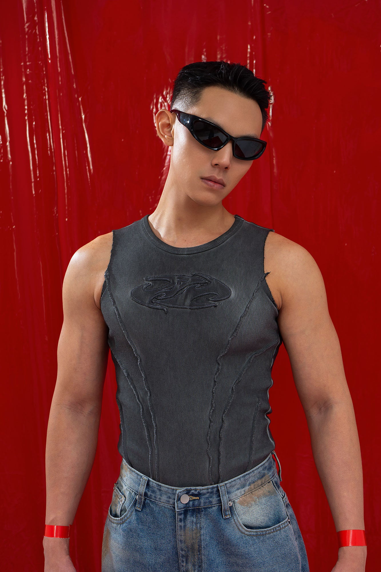 CLP Ribbed Frayed Hem Slim Vest, premium urban and streetwear designers apparel on PROJECTISR.com, CLP