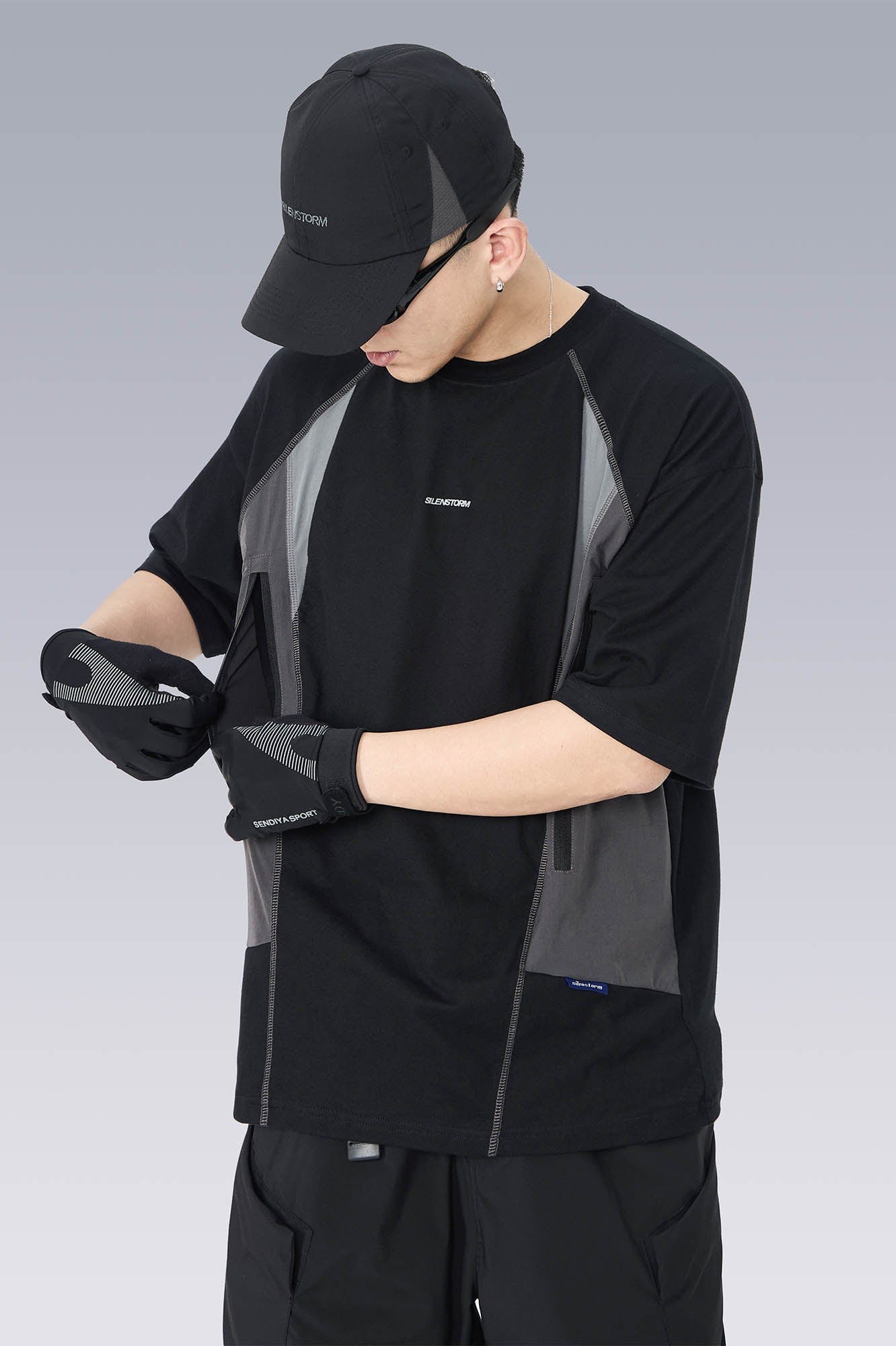 SILENSTORM Paneled Multi-Pocket T-Shirt, premium urban and streetwear designers apparel on PROJECTISR.com, SILENSTORM