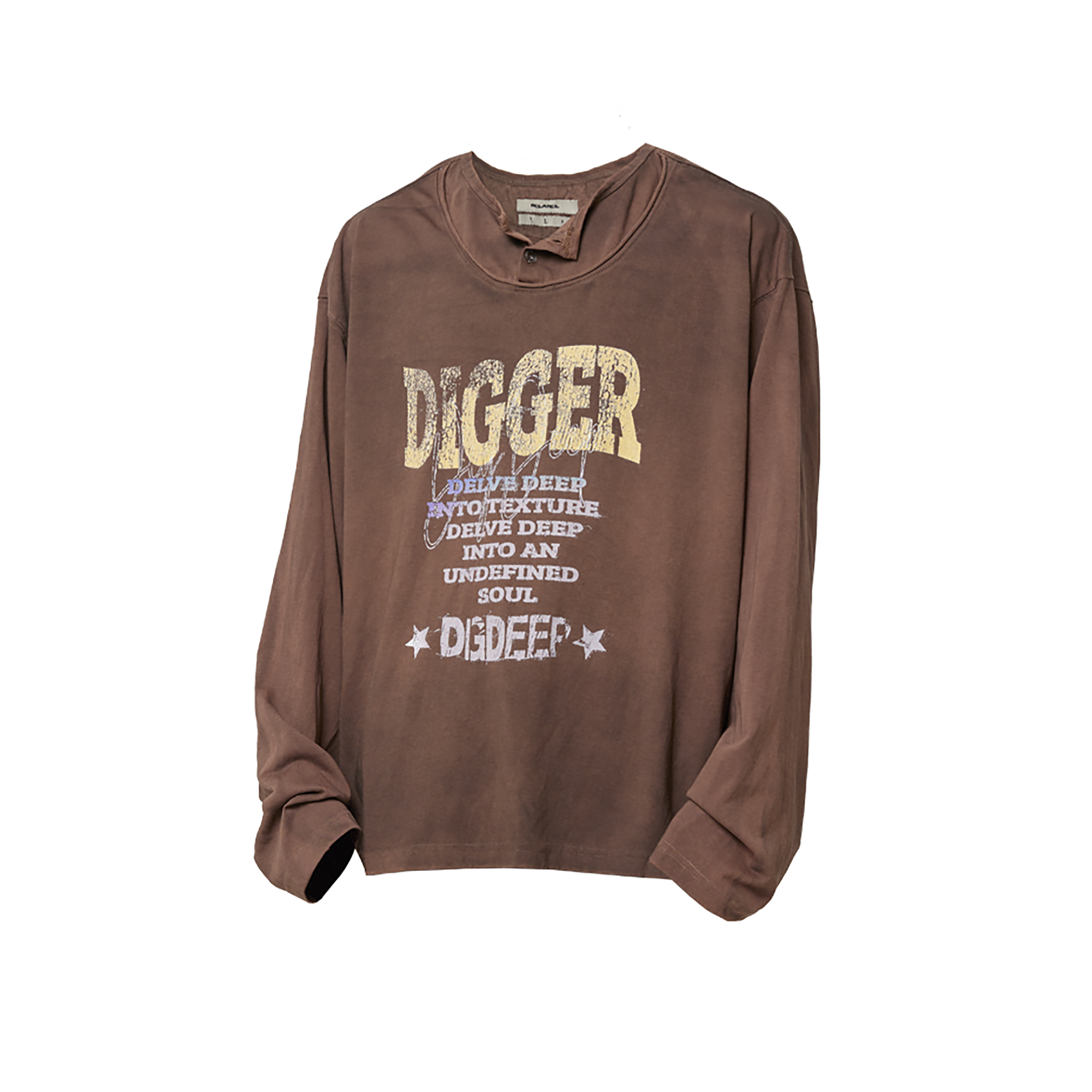 RELABEL Distressed Graphic Long-Sleeve Tee