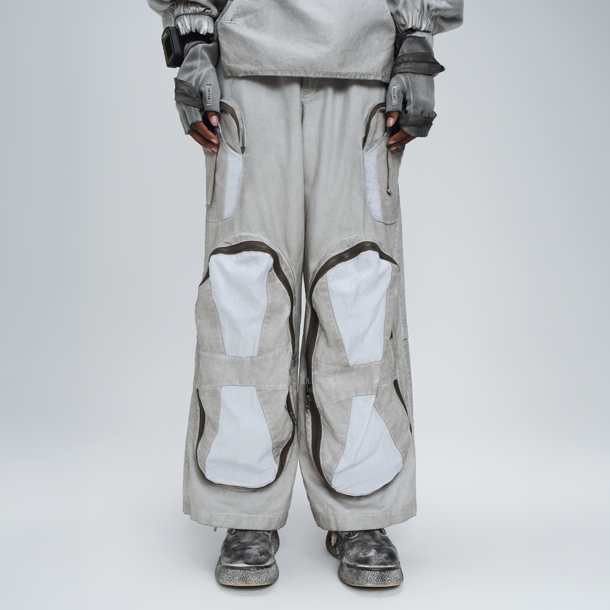 STEAM Multi-Pocket Spliced Parachute Cargo Pants