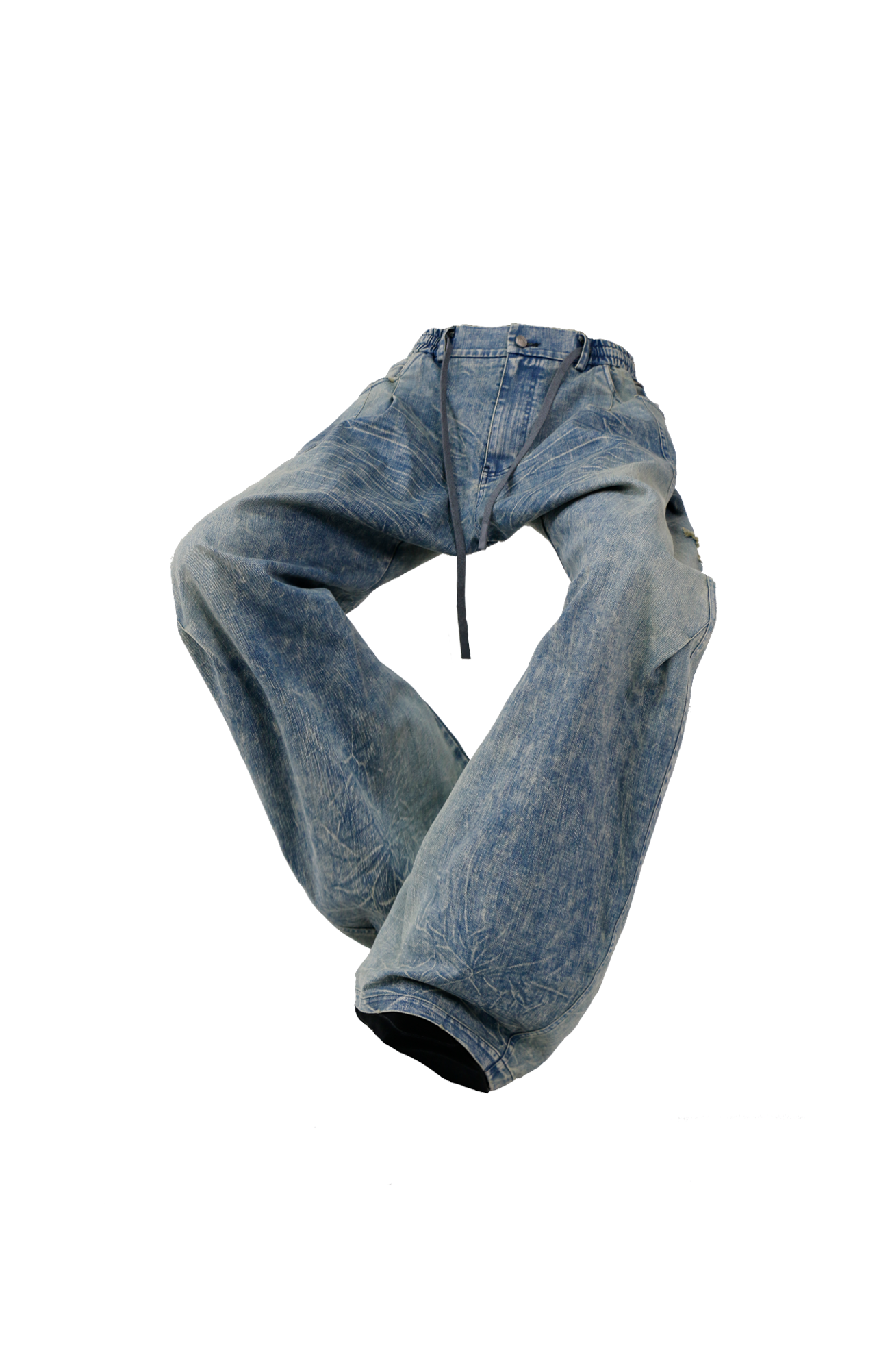 RELABEL Washed Curved-Blade Jeans