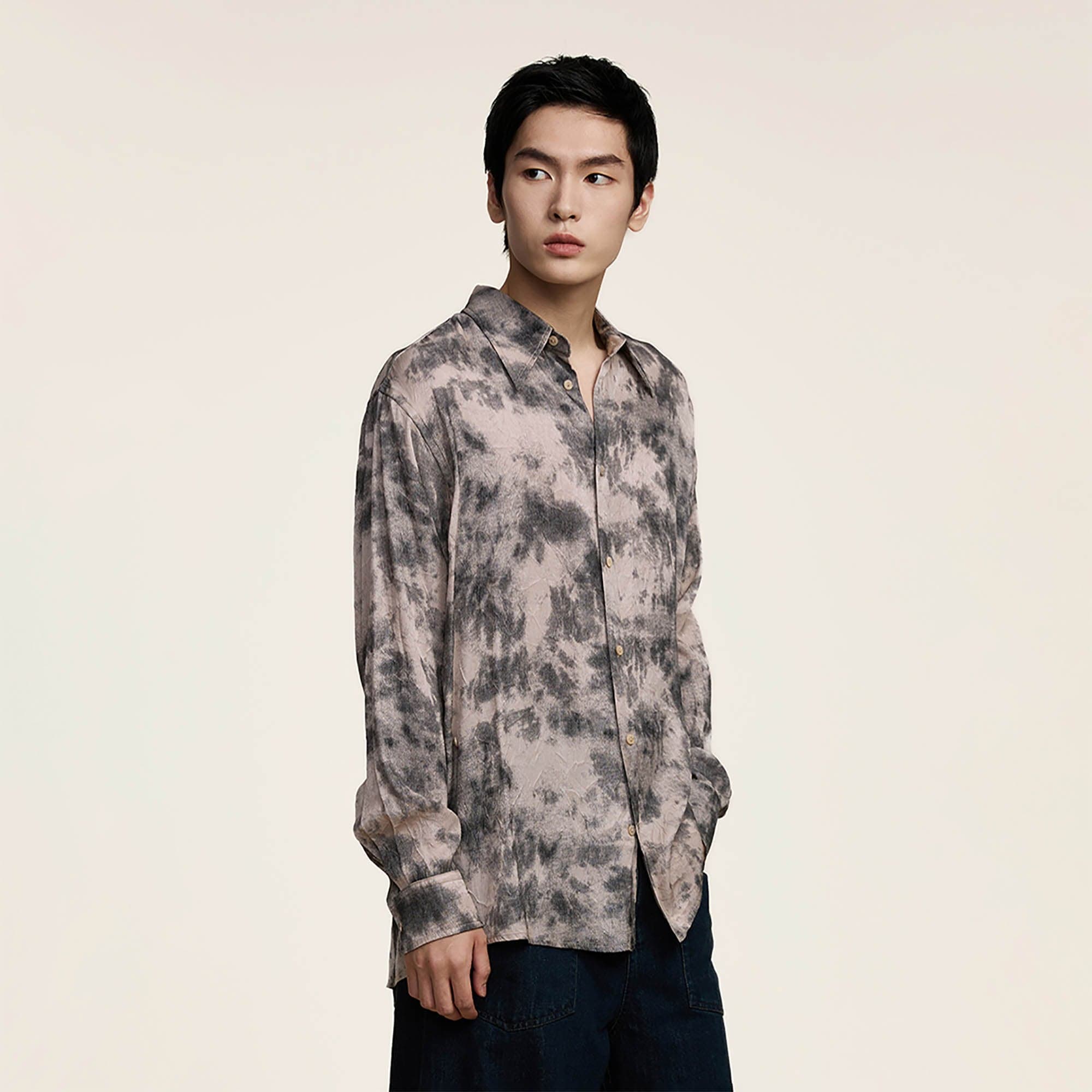 OPICLOTH Twist-Front Tie-Dye Shirt, premium urban and streetwear designers apparel on PROJECTISR.com, OPICLOTH