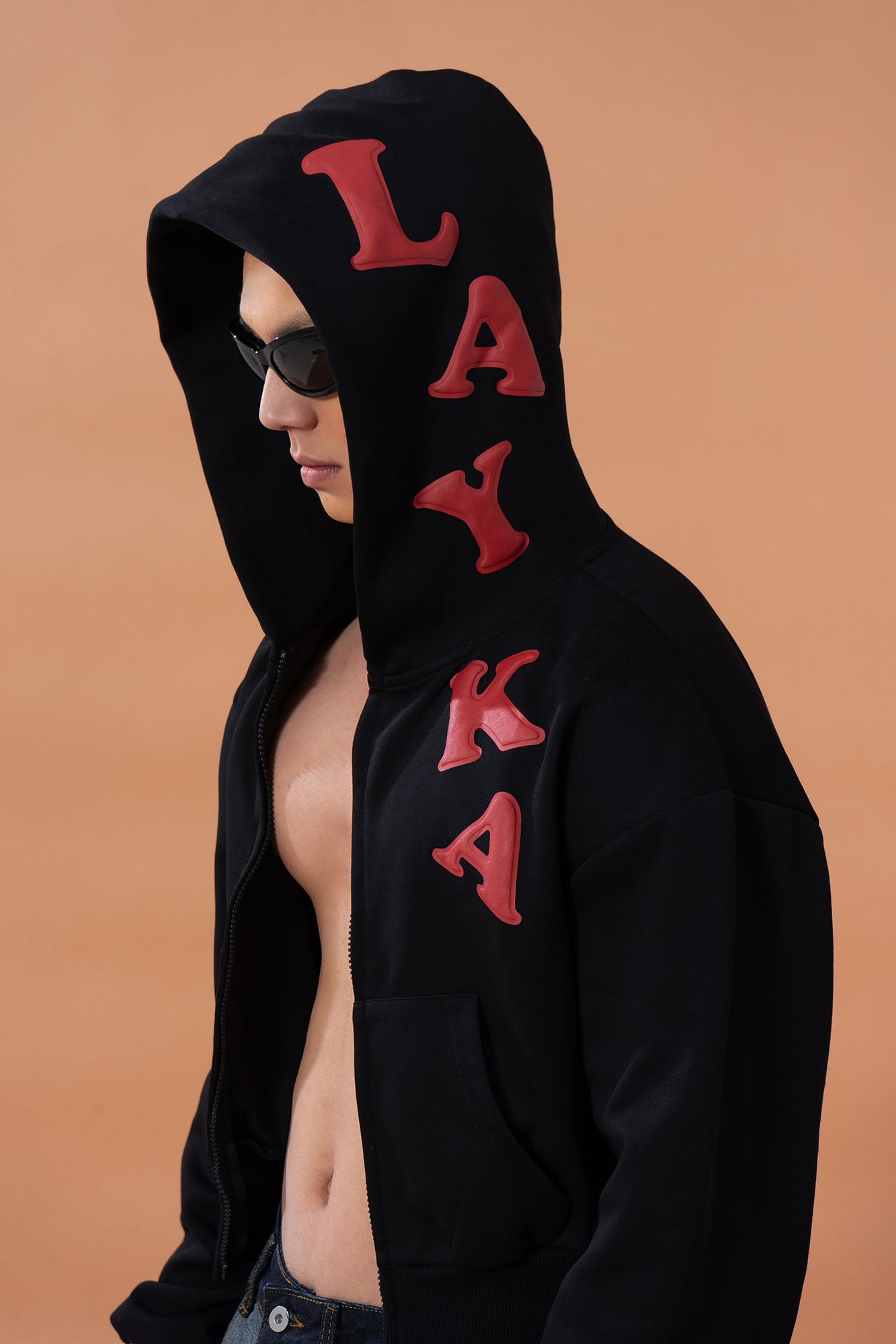 CLP Letter Patch Cropped Zip-Up Hoodie, premium urban and streetwear designers apparel on PROJECTISR.com, CLP