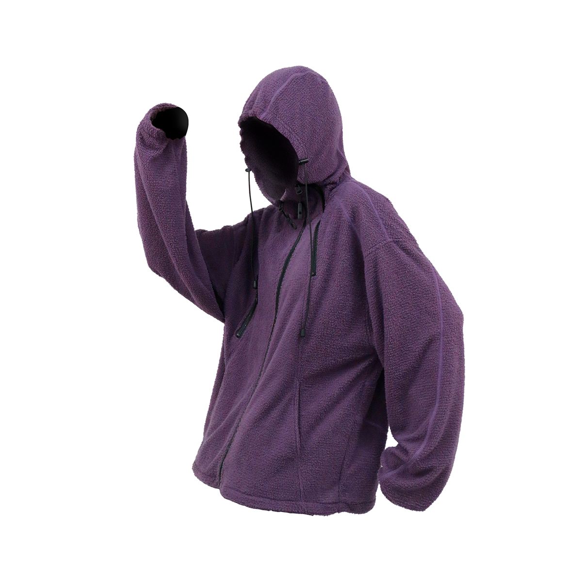 RELABEL Deconstructed Spliced Fleece Hooded Jacket