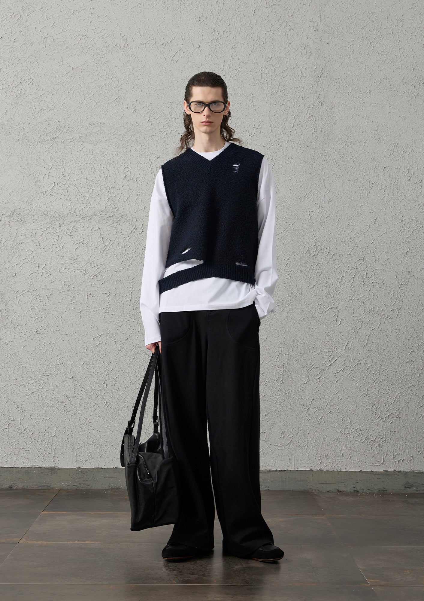 ORGANIC EMOTION Pleat Seam Curved Pants, premium urban and streetwear designers apparel on PROJECTISR.com, ORGANIC EMOTION