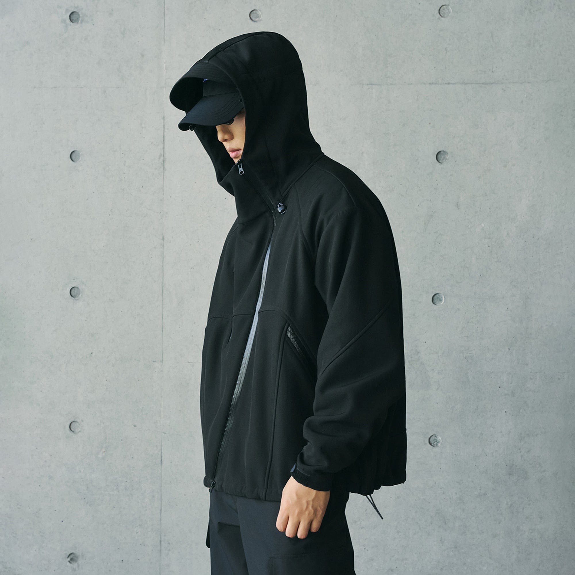 ENSHADOWER Deconstructed Asymmetrical Windbreaker, premium urban and streetwear designers apparel on PROJECTISR.com, ENSHADOWER