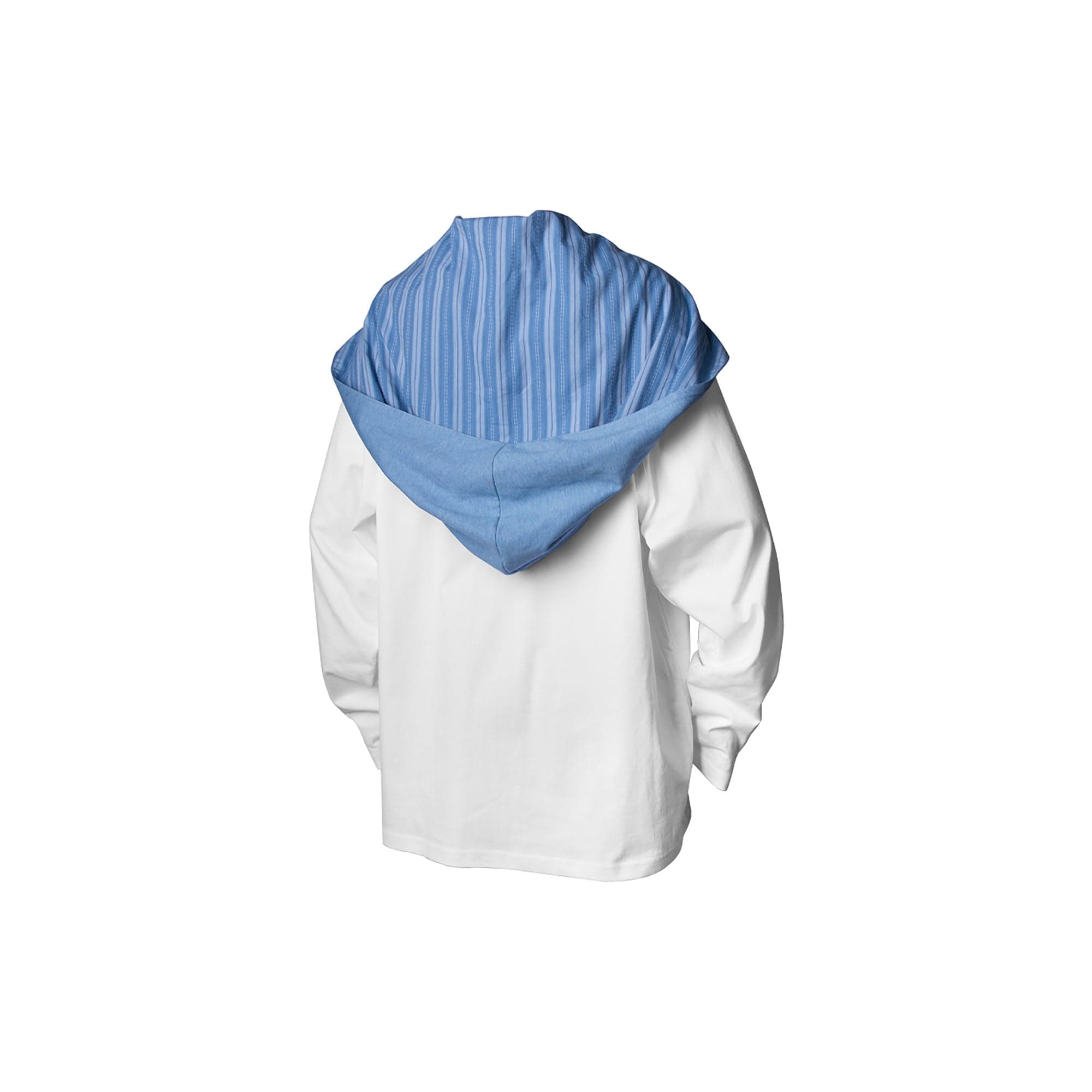 RELABEL Detachable Hood Long-Sleeve Tee White, premium urban and streetwear designers apparel on PROJECTISR.com, RELABEL