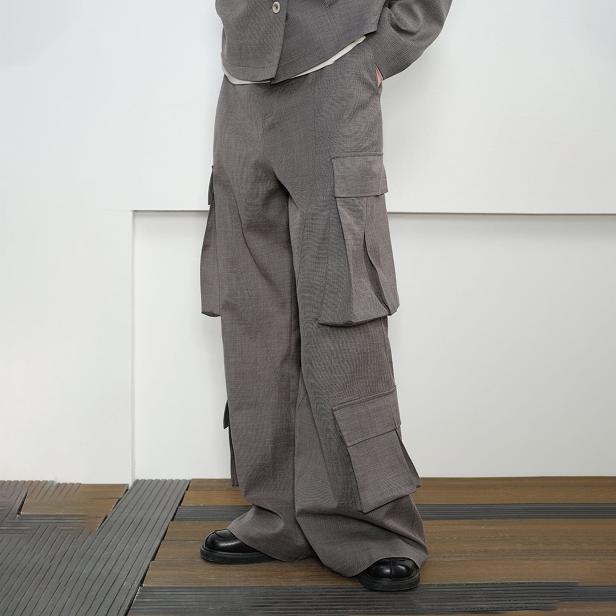 KREATE Multi-Pocket Wide-Leg Cargo Trousers, premium urban and streetwear designers apparel on PROJECTISR.com, KREATE