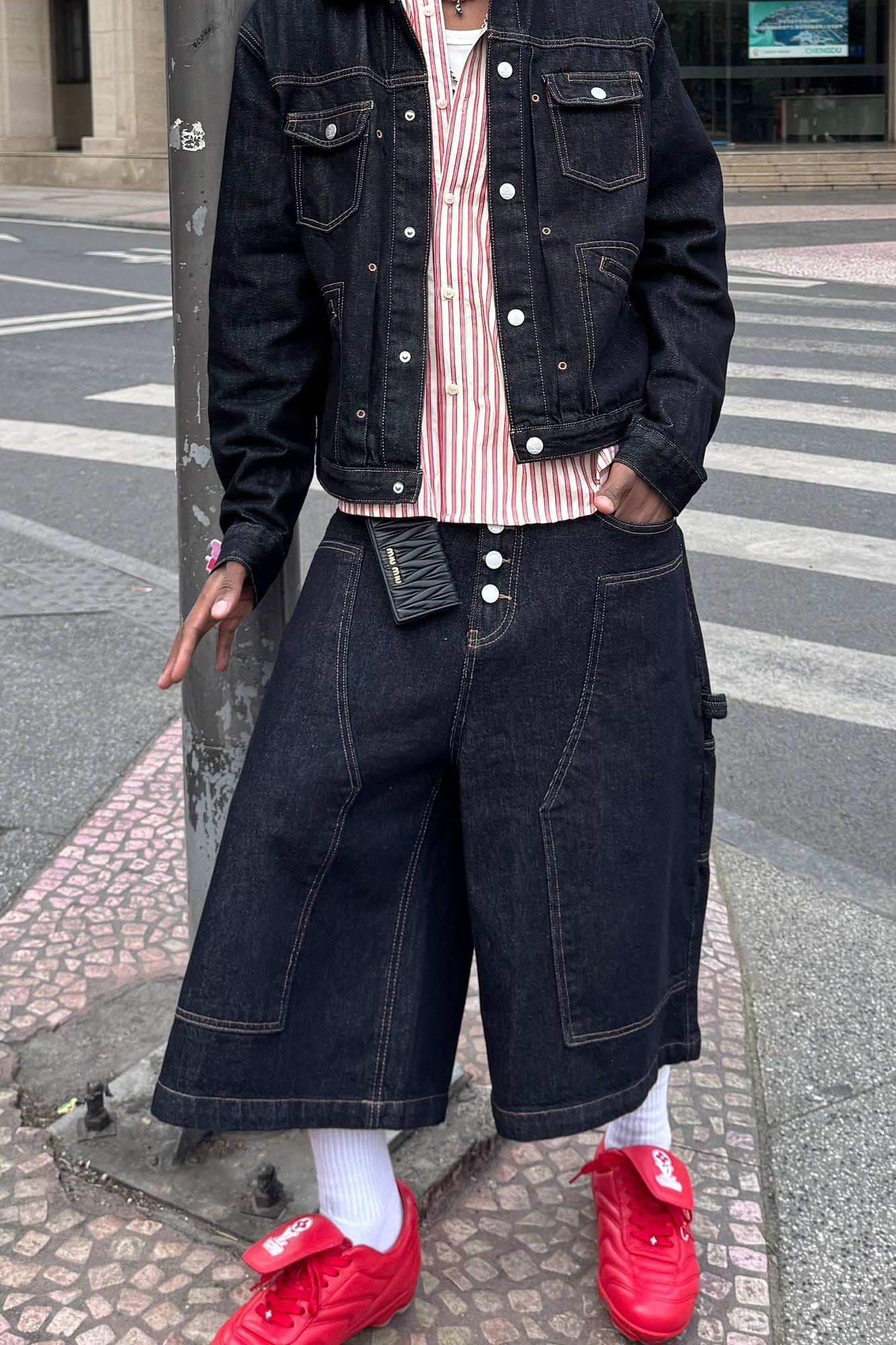 STEEPC Double-Knee Raw Denim Short, premium urban and streetwear designers apparel on PROJECTISR.com, STEEPC
