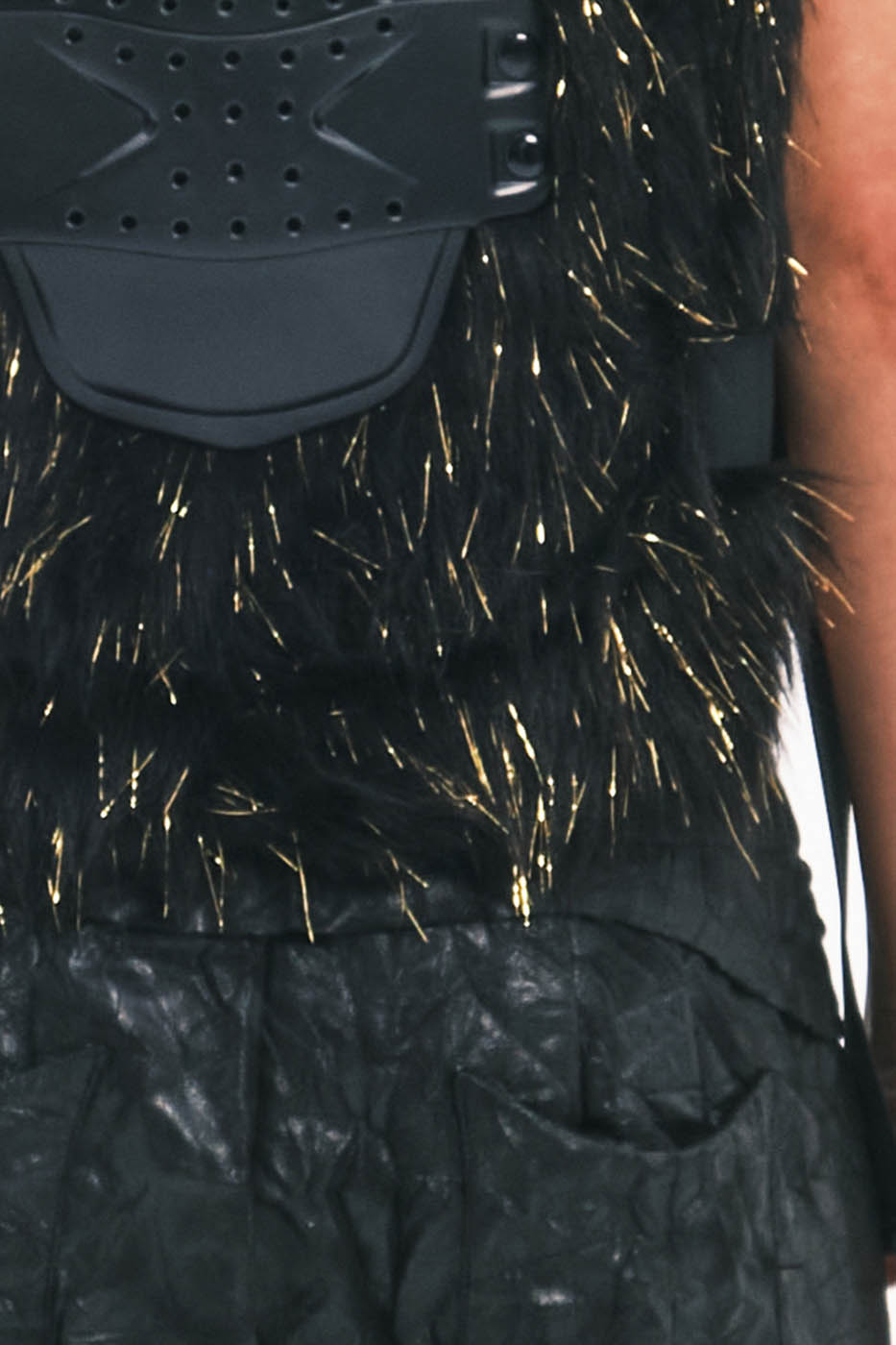 EMBRYO Cyber Faux Fur Warrior Vest, premium urban and streetwear designers apparel on PROJECTISR.com, EMBRYO